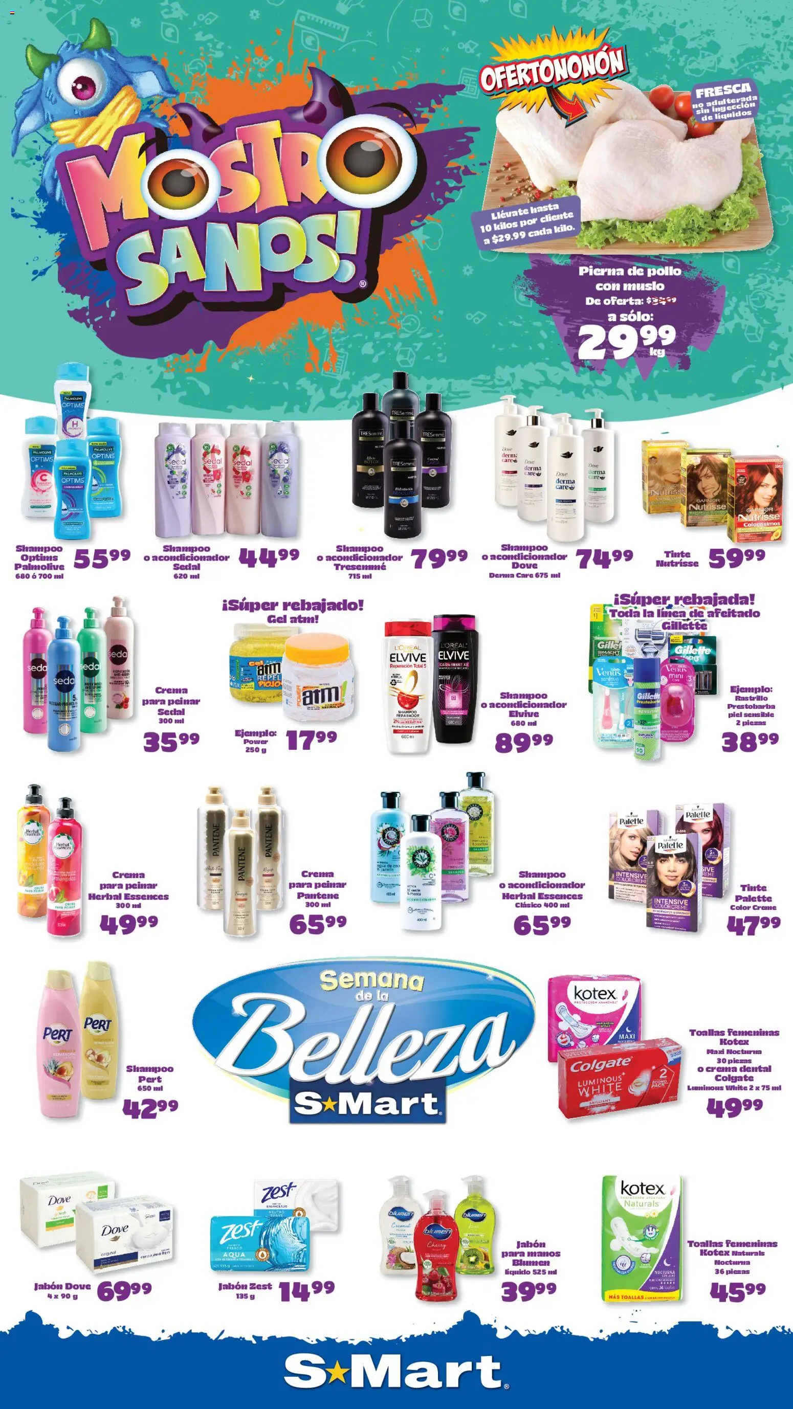 Nuevas ofertas de S-Mart válidas en toda la República Mexicana desde el 14/08/2026. ¡Encuentra las mejores ofertas en S-Mart folleto Ofertas de feria Chihuahua! | Página: 1 | Productos: Crema, Rastrillo, Toallas, Jabón