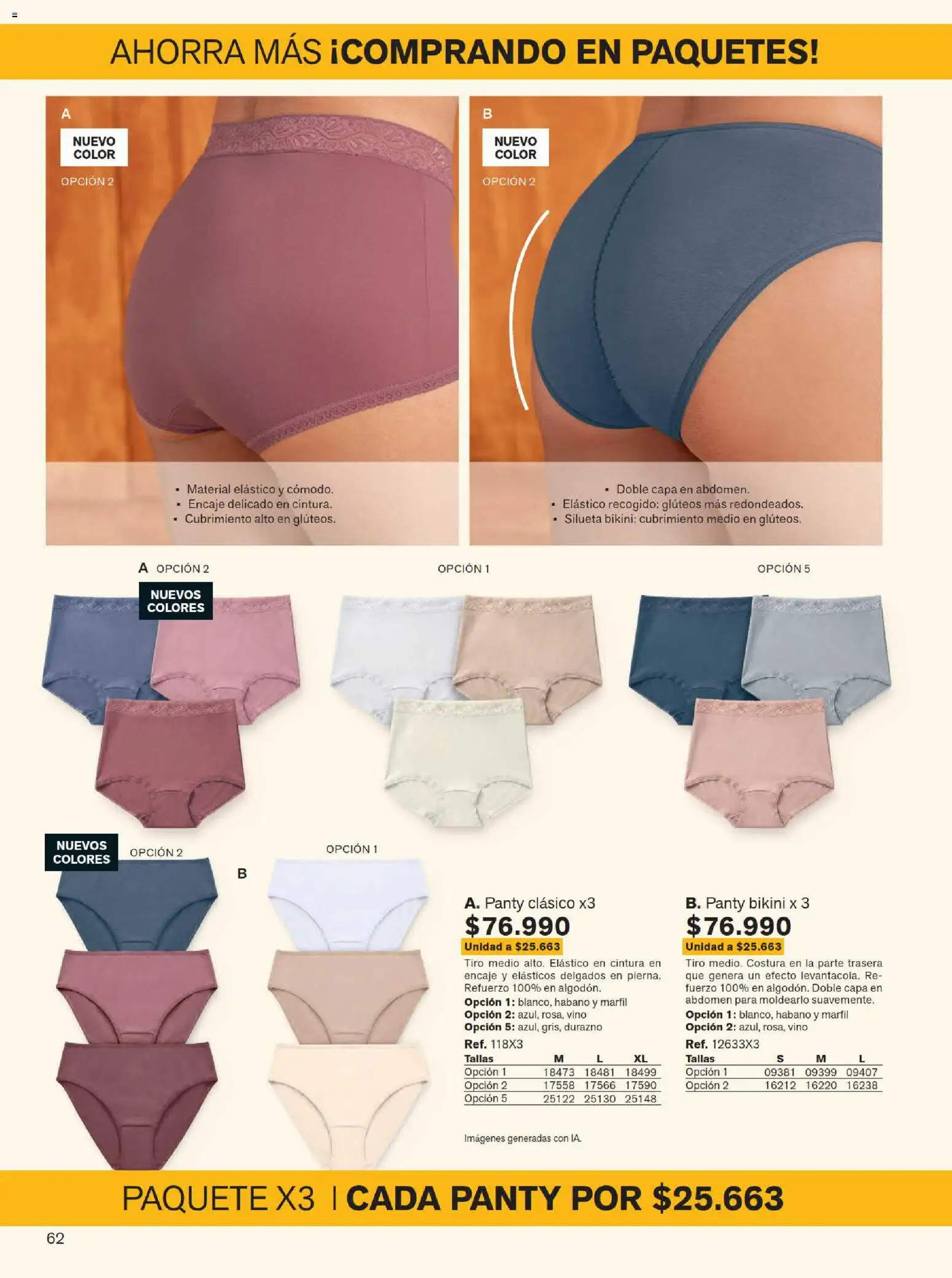 Leonisa revista - valida desde el 15/07/2026 | Página: 62 | Productos: Bikini, Durazno, Vino