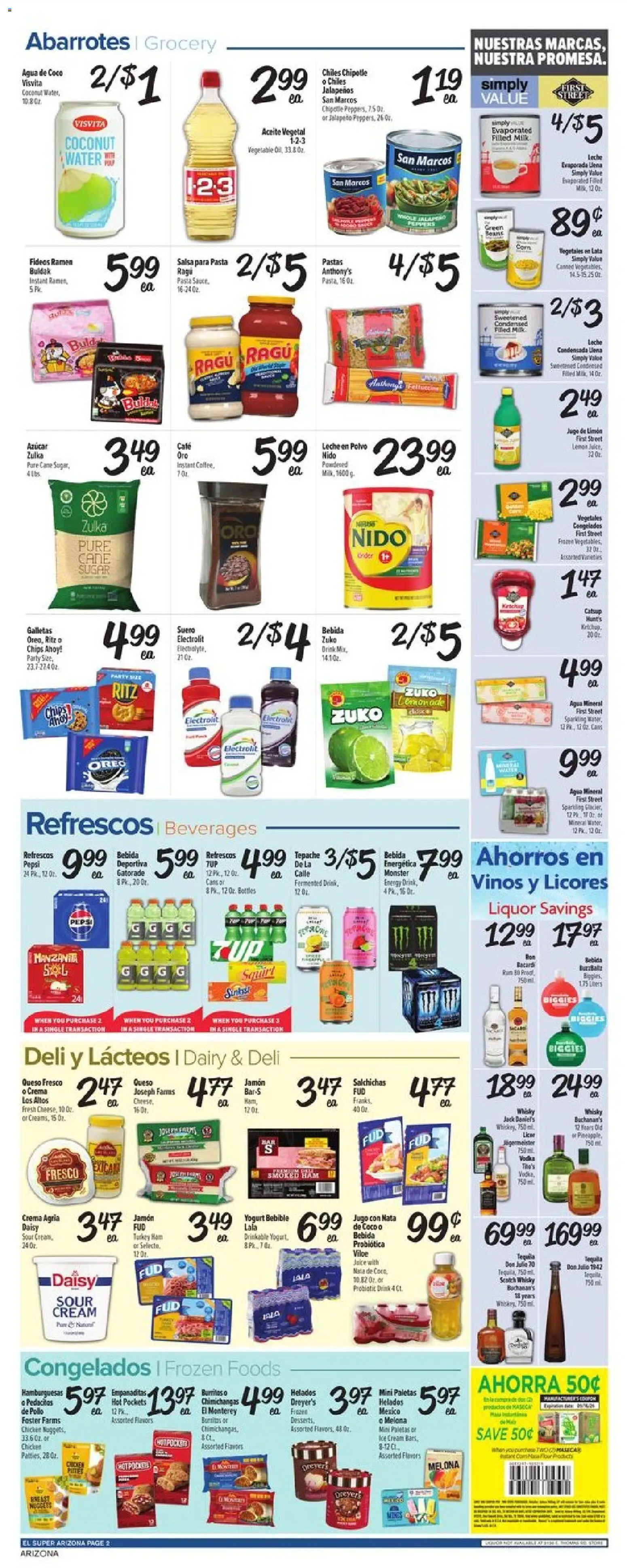 El Super Weekly Ad - AK - valid from 09/09/2026 | Page: 2 | Products: Milk, Tequila, Sugar, Pepsi