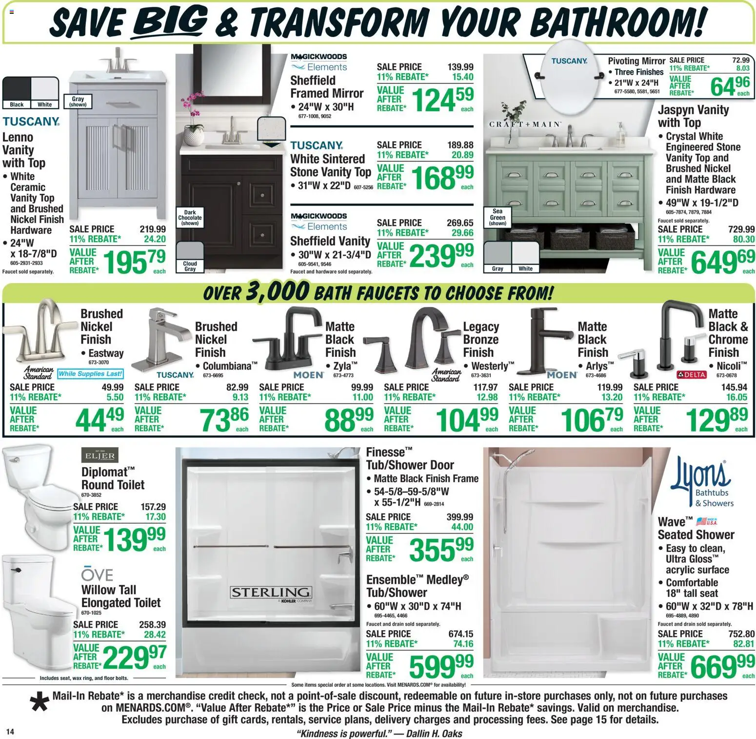 Menards Weekly Ad - valid from 16.04.2026 | Page: 17 | Products: Bath, Shower, Mirror, Chocolate