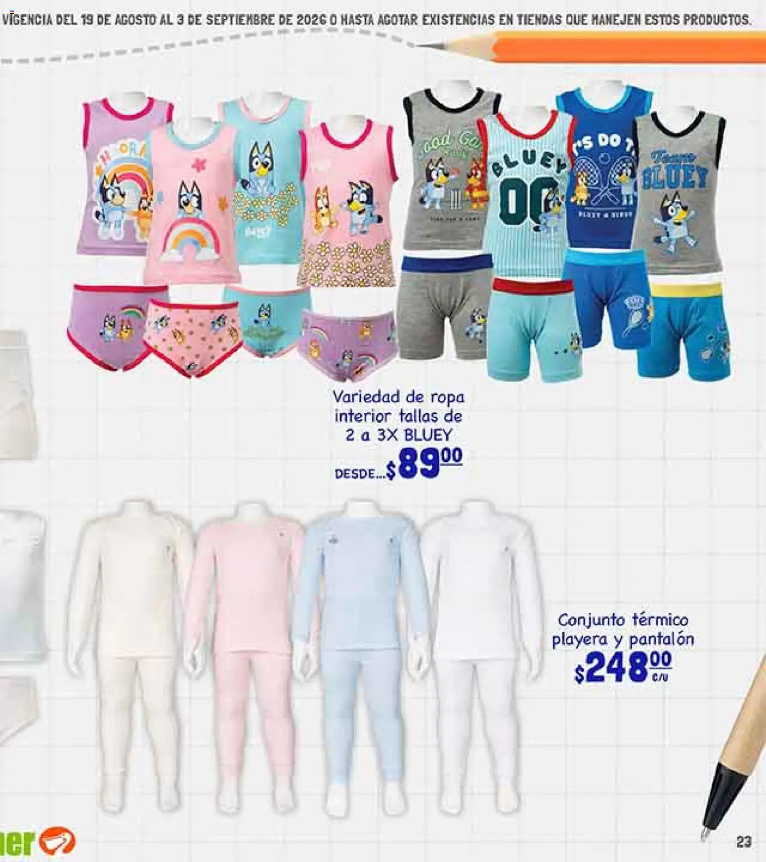 Nuevas ofertas de La Comer válidas en toda la República Mexicana desde el 19/08/2026. ¡Encuentra las mejores ofertas en La Comer folleto! | Página: 45 | Productos: Ropa, Playera, Ropa interior, Conjunto