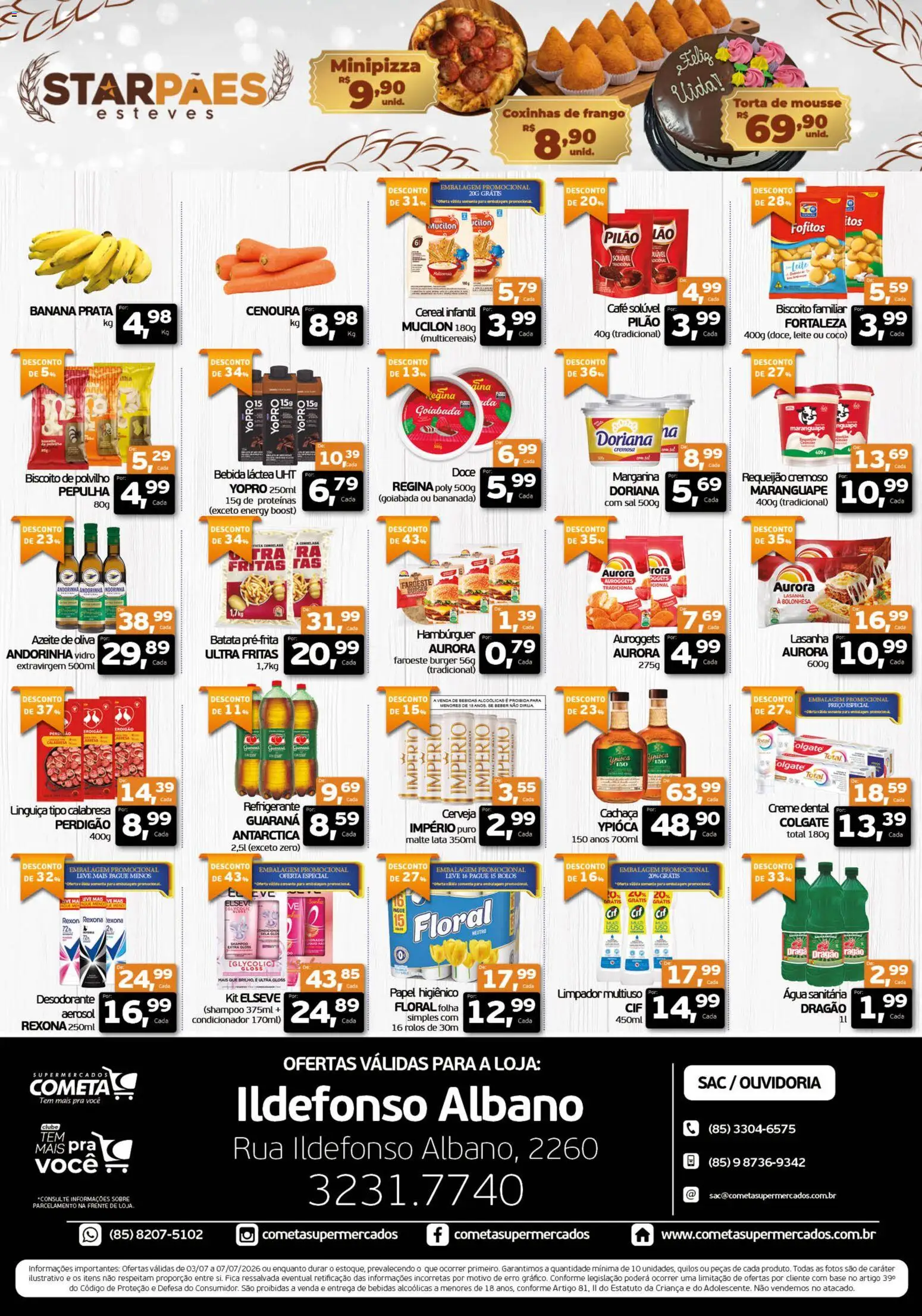 Cometa Supermercados Folheto - válido de 03/07/2026 | Página: 2 | Produtos: Biscoito, Condicionador, Cachaça, Doriana