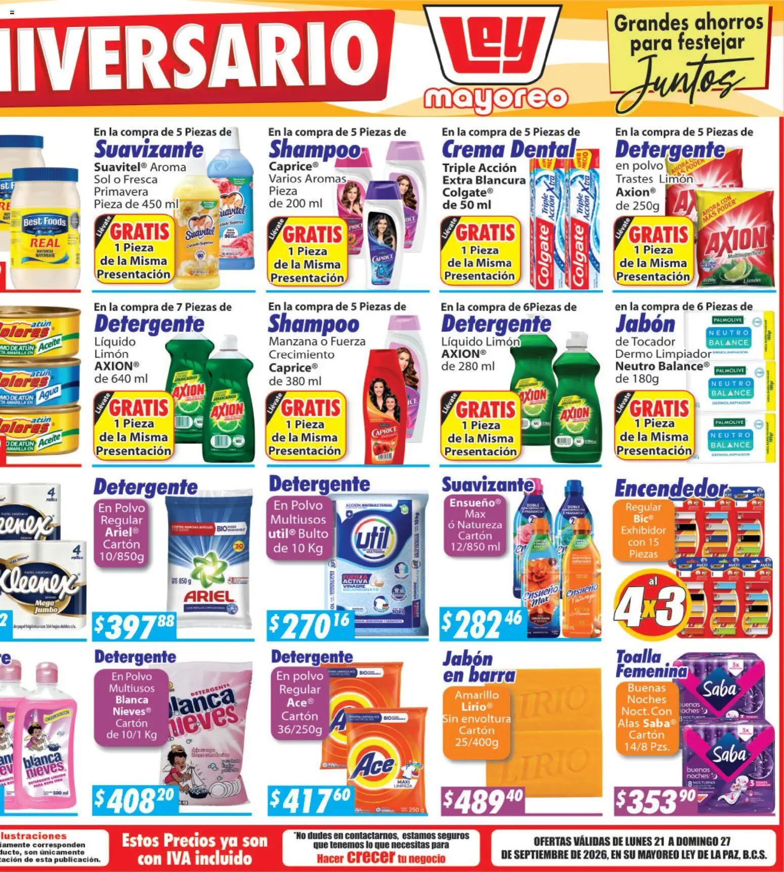 Nuevas ofertas de Casa Ley válidas en toda la República Mexicana desde el 21/09/2026. ¡Encuentra las mejores ofertas en Casa Ley folleto La Paz! | Página: 2 | Productos: Crema, Manzana, Shampoo, Encendedor