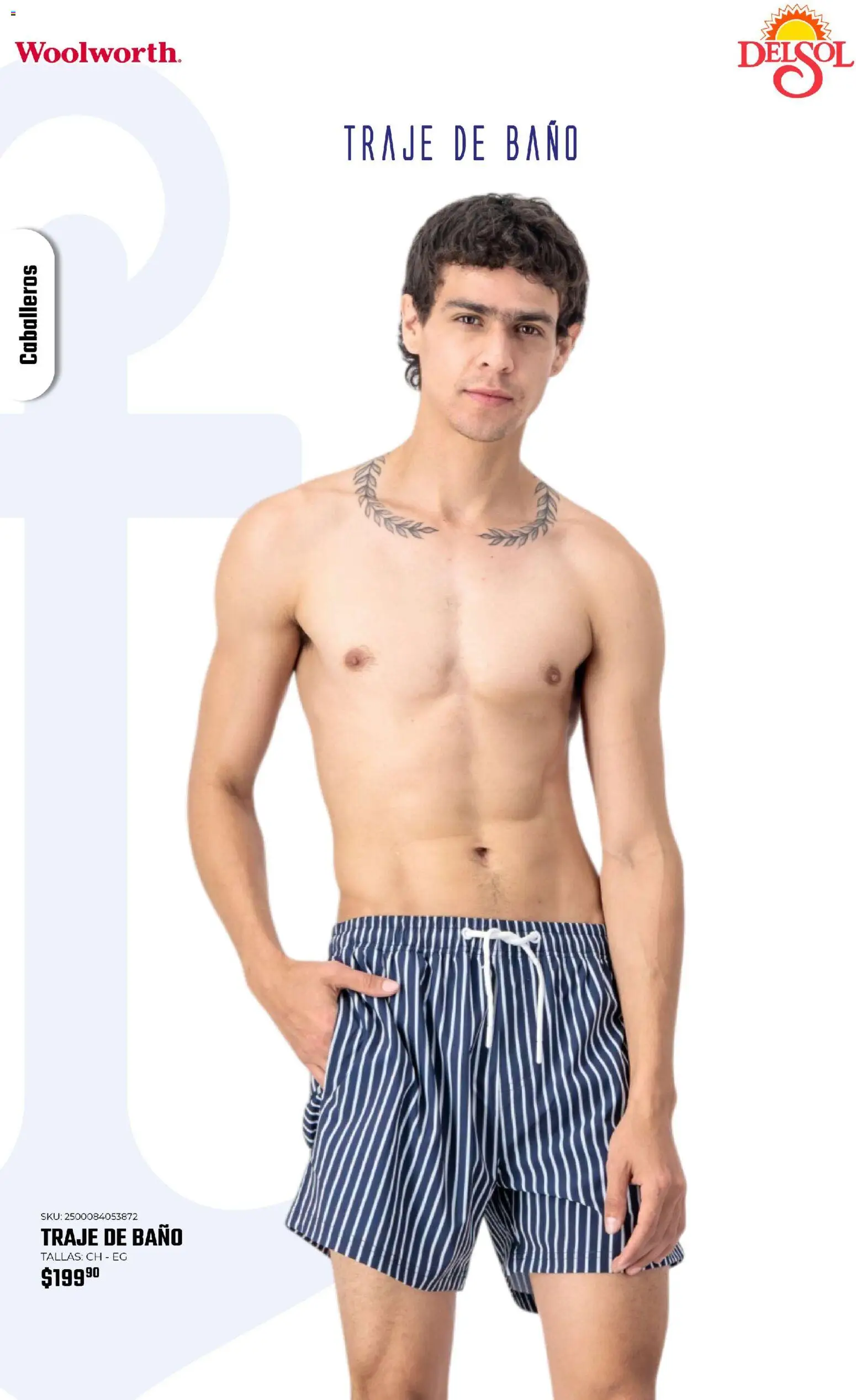 Nuevas ofertas de Del Sol y Woolworth válidas en toda la República Mexicana desde el 19.03.2026. ¡Encuentra las mejores ofertas en Del Sol y Woolworth catálogo Moda Vacaciones! | Página: 40 | Productos: Traje, Traje de baño, Baño