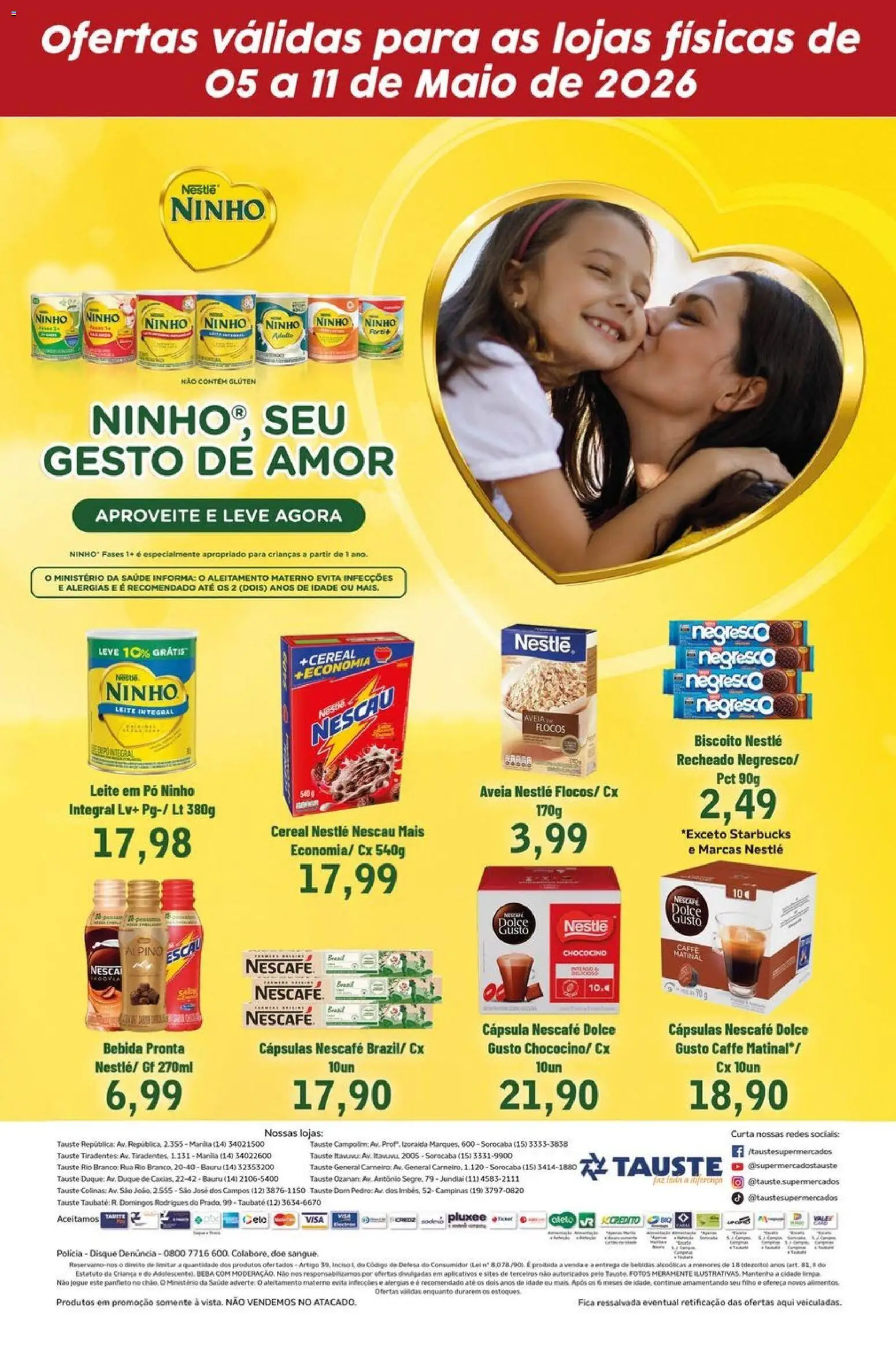 Tauste Folheto - válido de 05.05.2026 | Página: 2 | Produtos: Pó, Leite integral, Maiô, Bebida