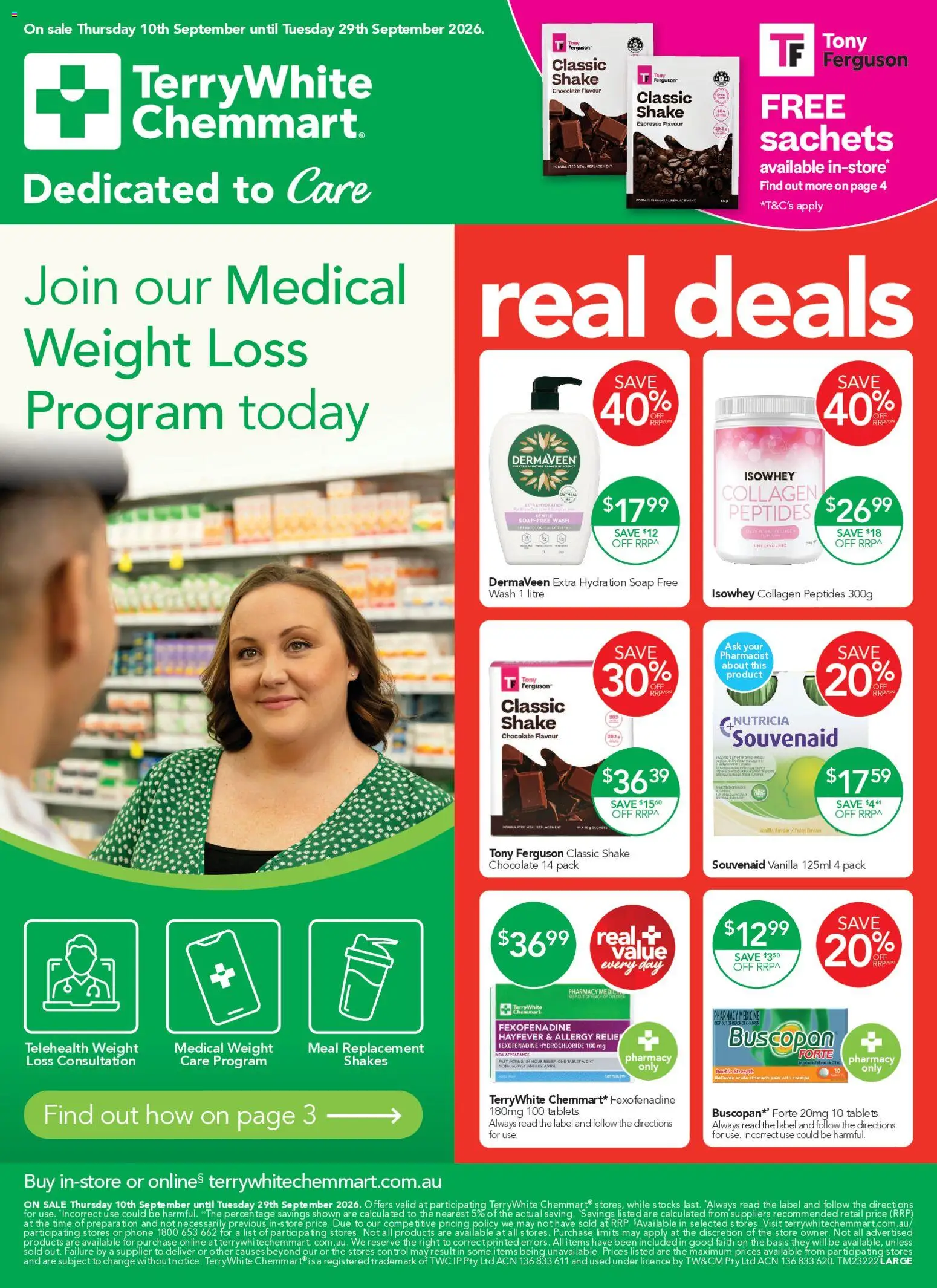 Terry White catalogue - valid from 10/09/2026 | Page: 1 | Products: Chocolate, Vanilla, Tablets, Allergy