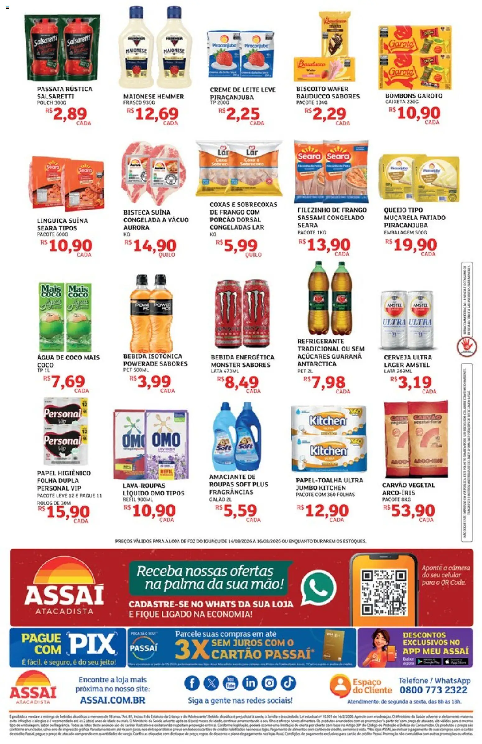Assaí Atacadista Folheto - válido de 14/08/2026 | Página: 2 | Produtos: Coco, Linguiça, Refrigerante, Frango