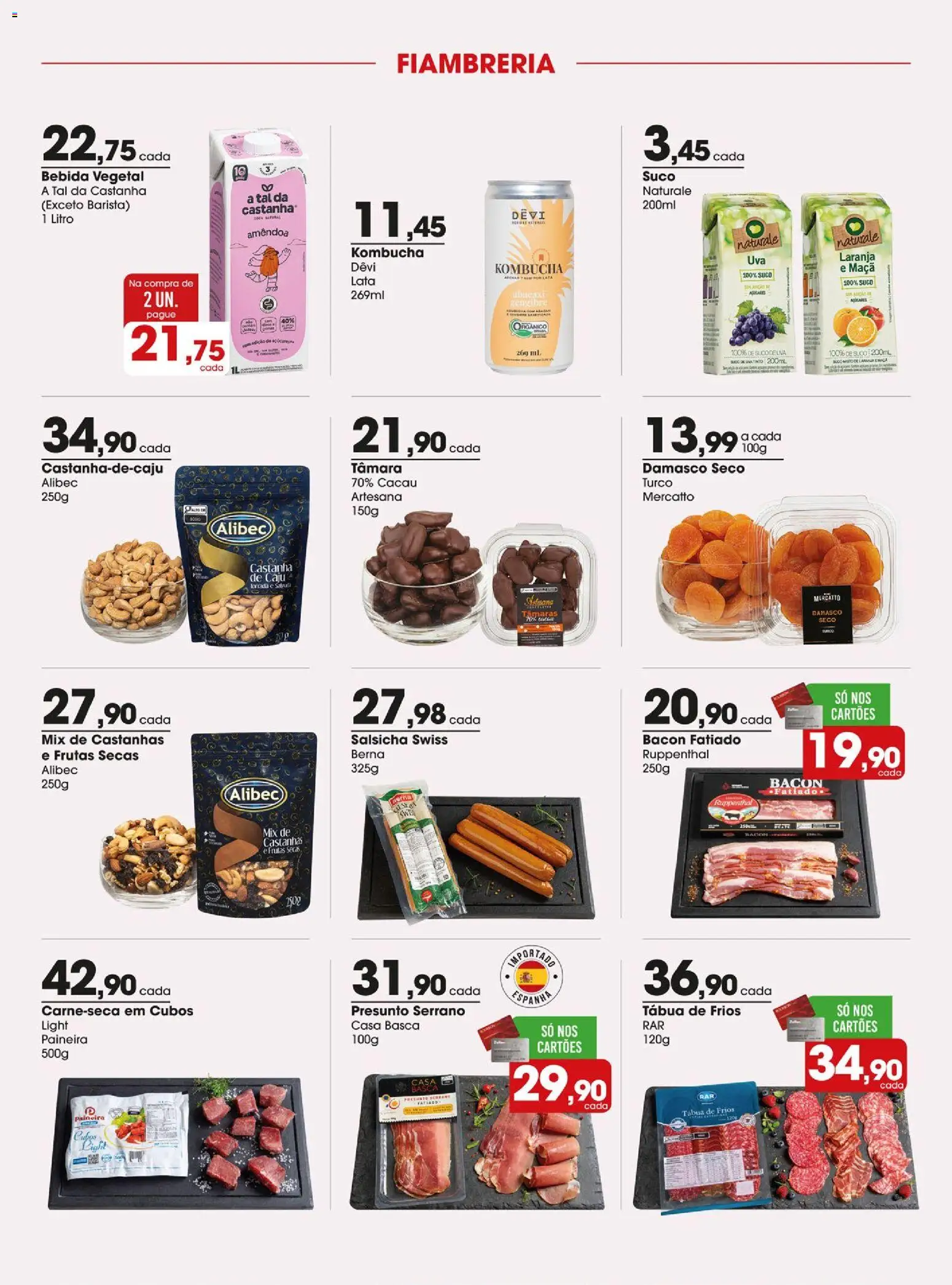 Zaffari Folheto - válido de 15/09/2026 | Página: 10 | Produtos: Tâmaras, Castanha de caju, Presunto Serrano, Tábua