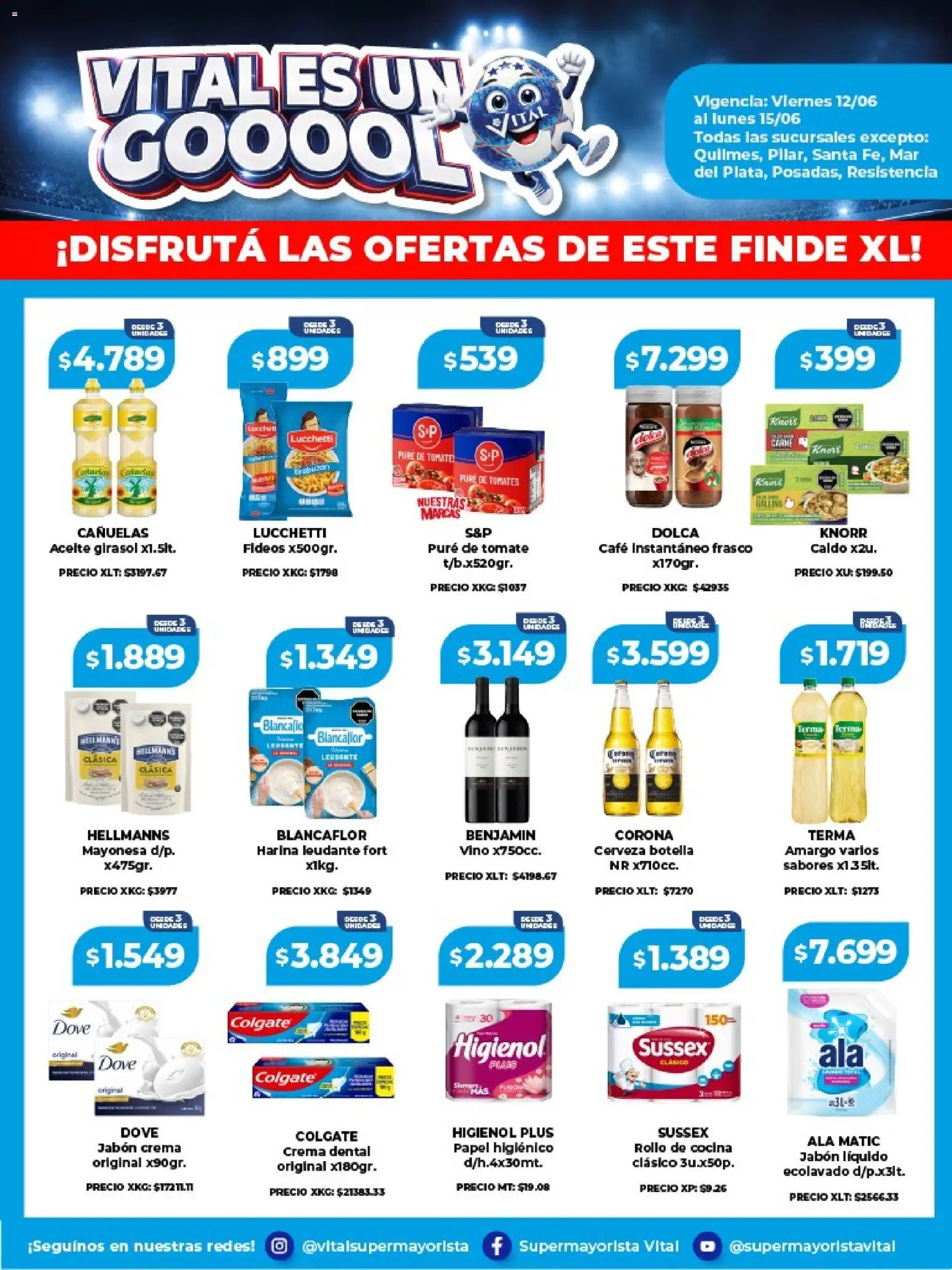Vital - Ofertas fin │ válido desde el 12.06.2026 | Página: 1 | Productos: Aceite, Jabón líquido, Vino, Tomates