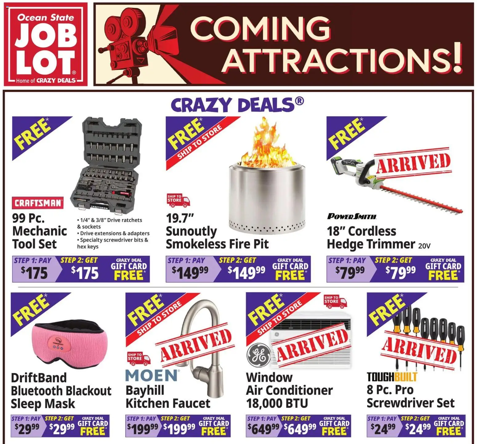 Ocean State Job Lot Coming Attractions - MA - valid from 09/10/2026 | Page: 1 | Products: Screwdriver, Conditioner, Mask, Air conditioner