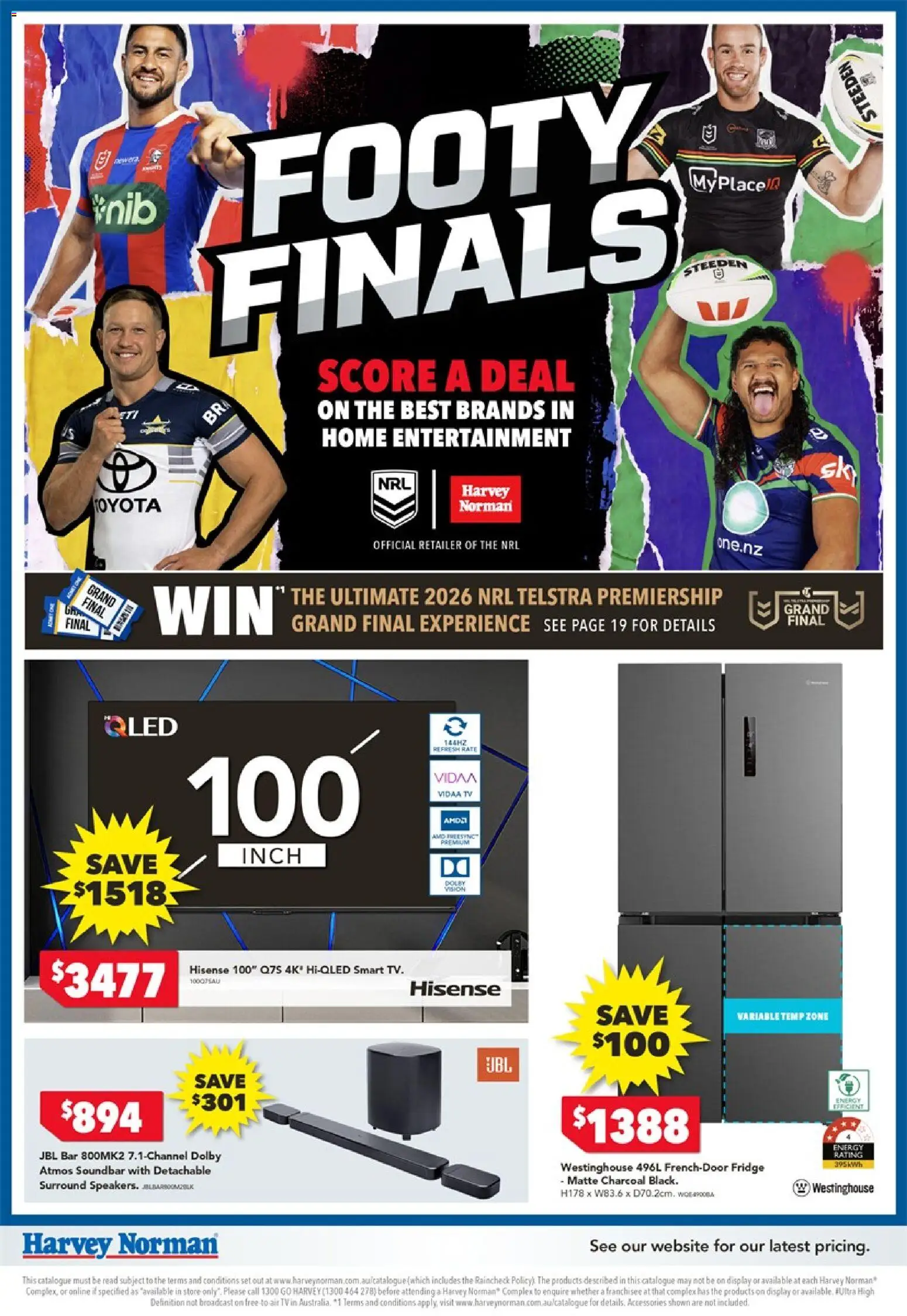 Harvey Norman catalogue - valid from 10/09/2026 | Page: 1 | Products: Soundbar, Accessories, Tv, Fridge