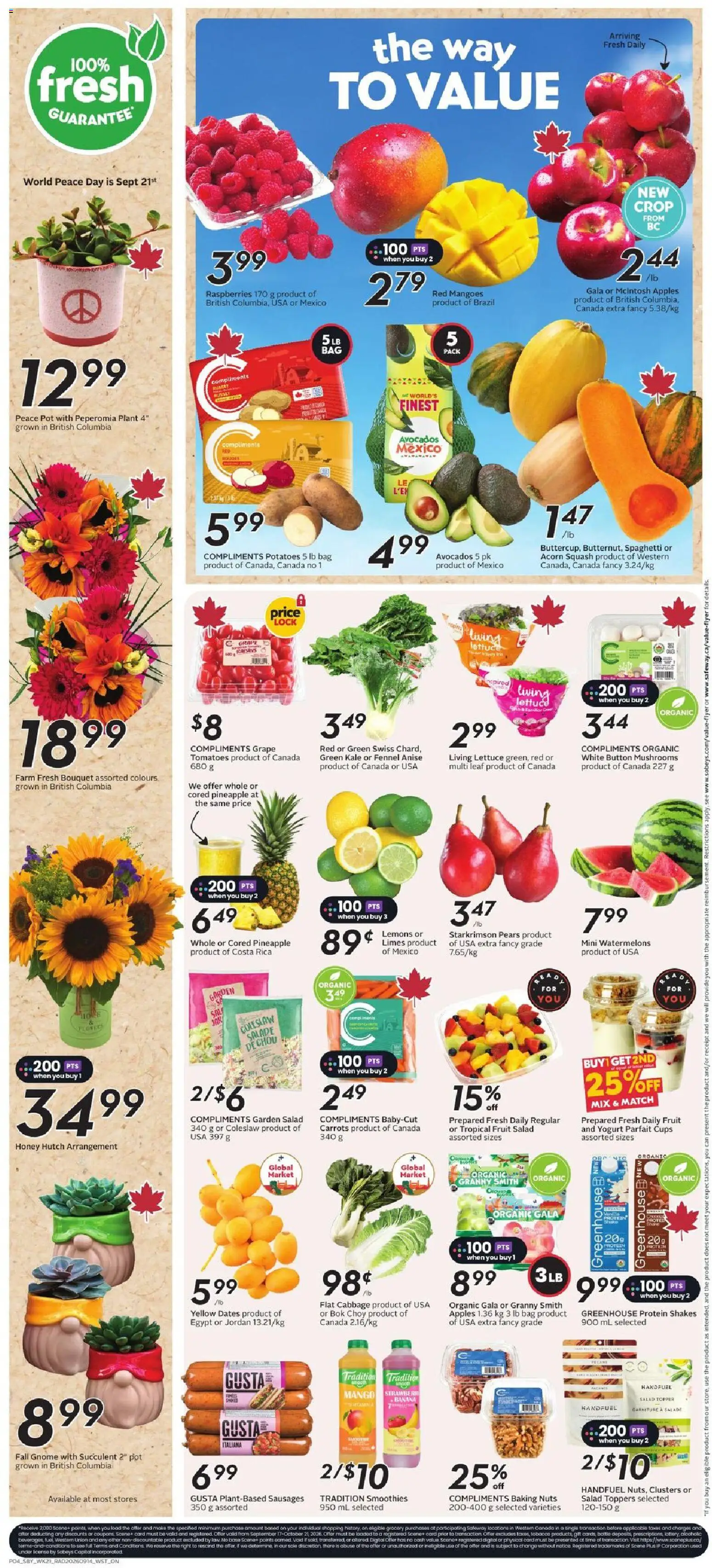 Safeway flyer valid from Sep 17, 2026 | Page: 6 | Products: Fruit, Potatoes, Carrots, Protein