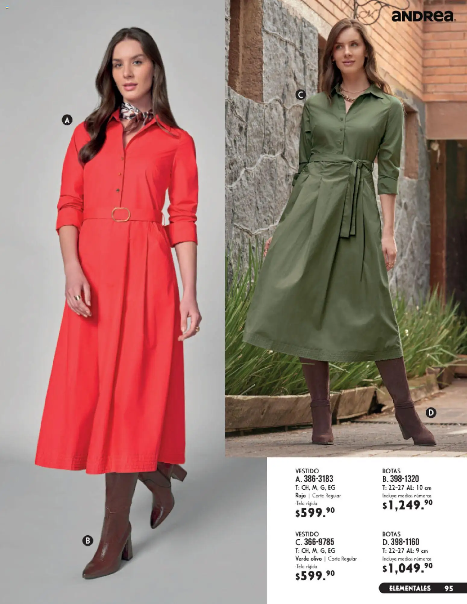 Nuevas ofertas de Andrea válidas en toda la República Mexicana desde el 23/08/2026. ¡Encuentra las mejores ofertas en Andrea catálogo Vestir! | Página: 95 | Productos: Botas, Vestido