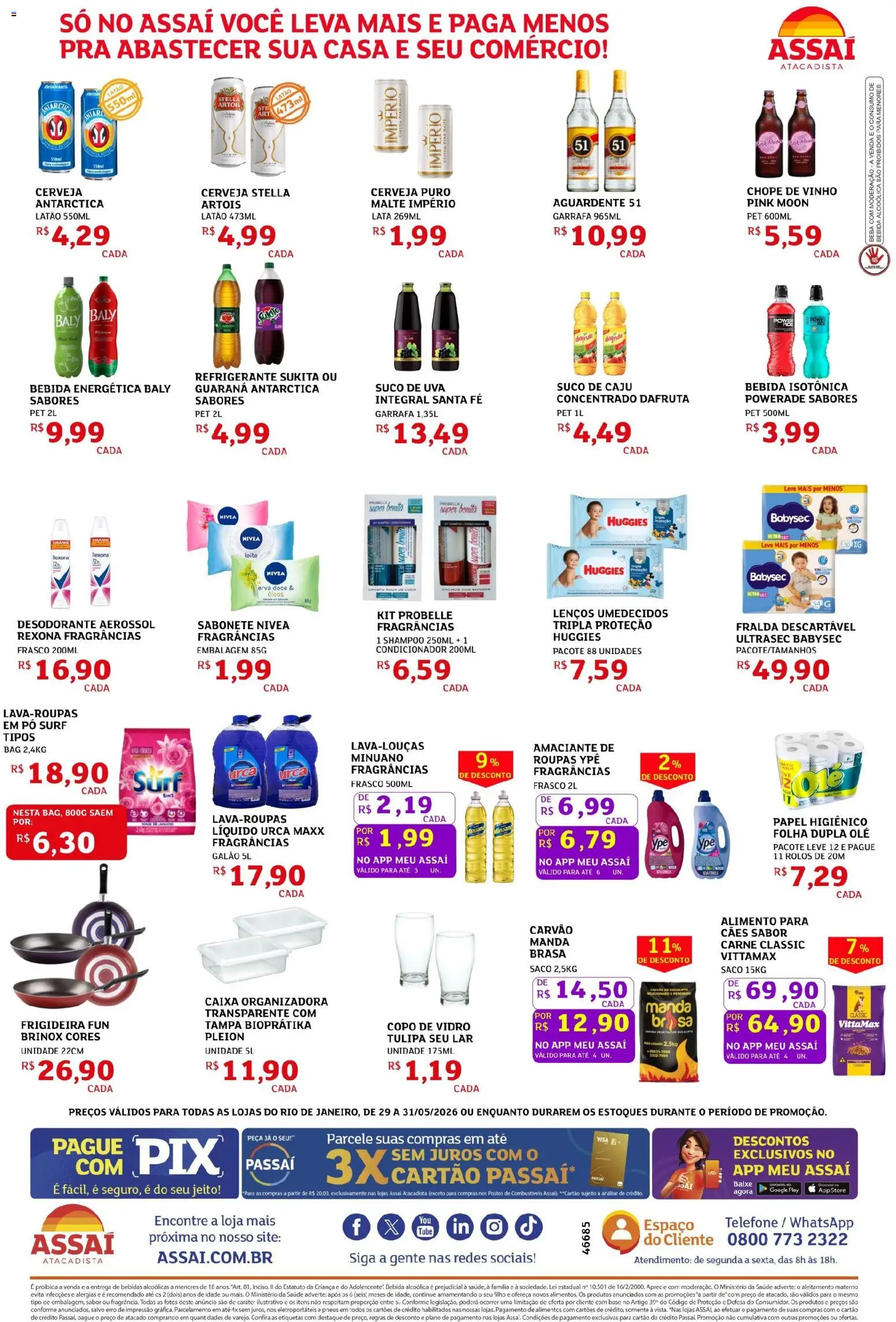 Assaí Atacadista Folheto - válido de 29.05.2026 | Página: 2 | Produtos: Shampoo, Leite, Sabonete, Bebida