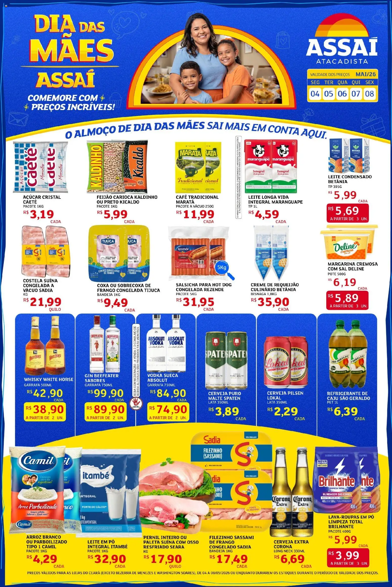 Assaí Atacadista Folheto - válido de 05.05.2026 | Página: 1 | Produtos: Leite, Café, Bandeja, Requeijão