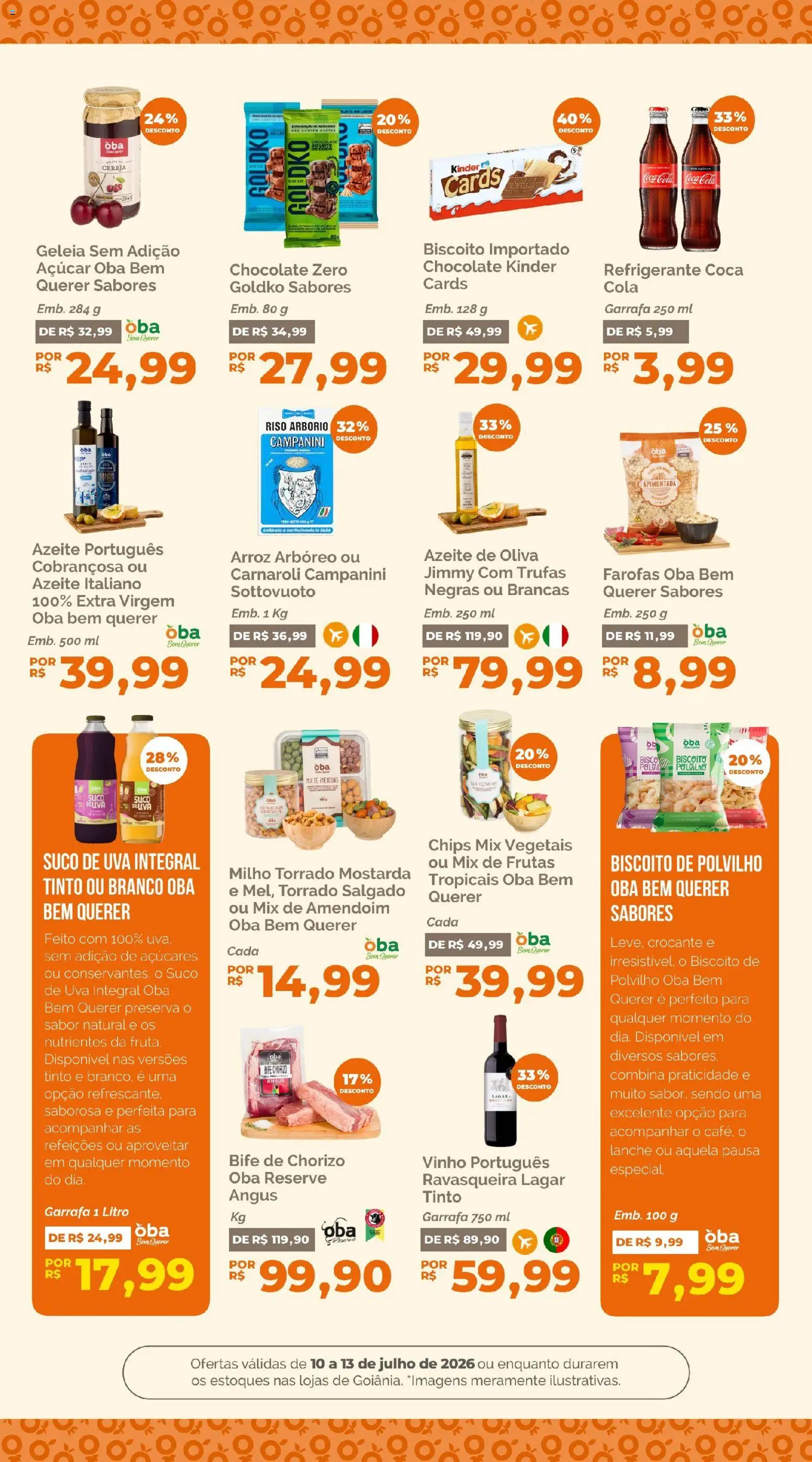 Oba Hortifruti Folheto - válido de 10/07/2026 | Página: 7 | Produtos: Amendoim, Cola, Geleia, Azeite