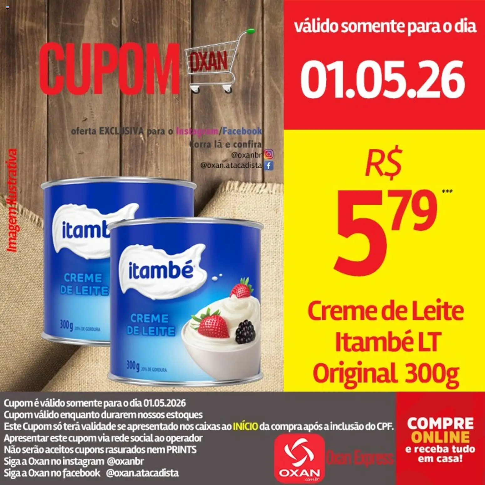 Oxan Atacadista Folheto - válido de 01.05.2026 | Página: 18 | Produtos: Leite, Creme, Creme de leite