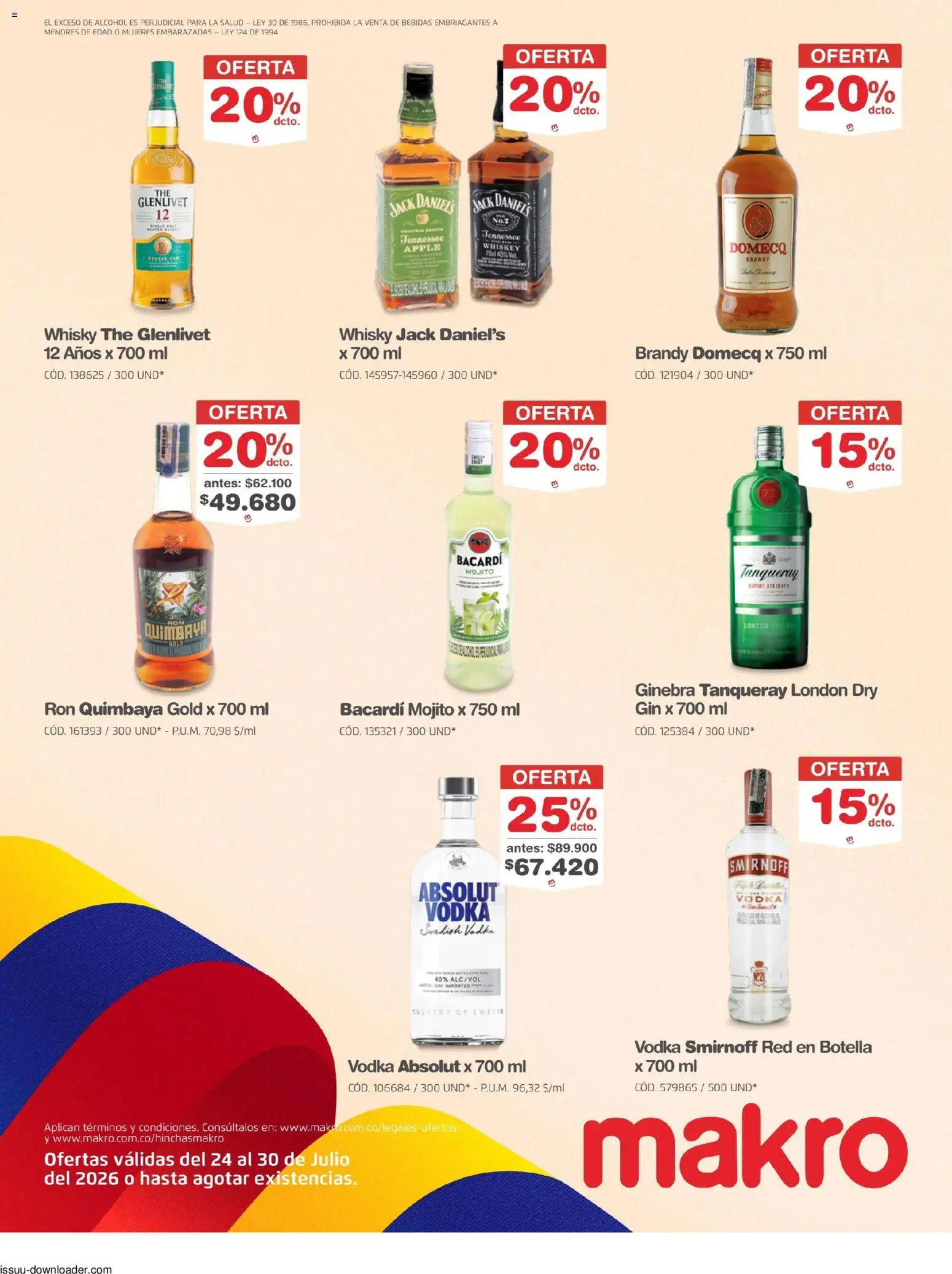 Makro revista - valida desde el 24/07/2026 | Página: 19 | Productos: Whisky, Gorro pescador, Frutillas, Tintura