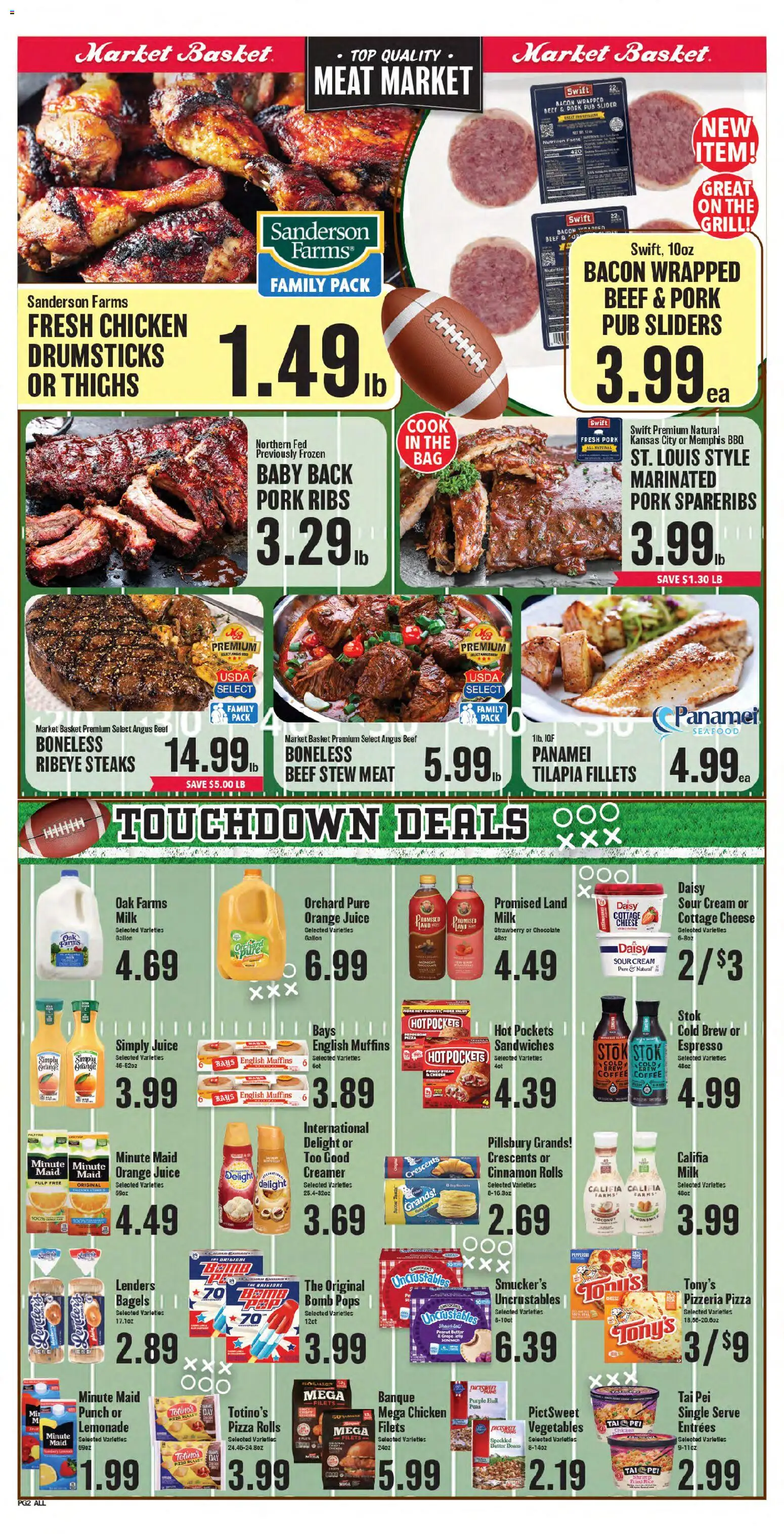 Market Basket Weekly Ad - valid from 09/16/2026 | Page: 4 | Products: Shrimp, Chocolate, Chicken drumsticks, Lemonade