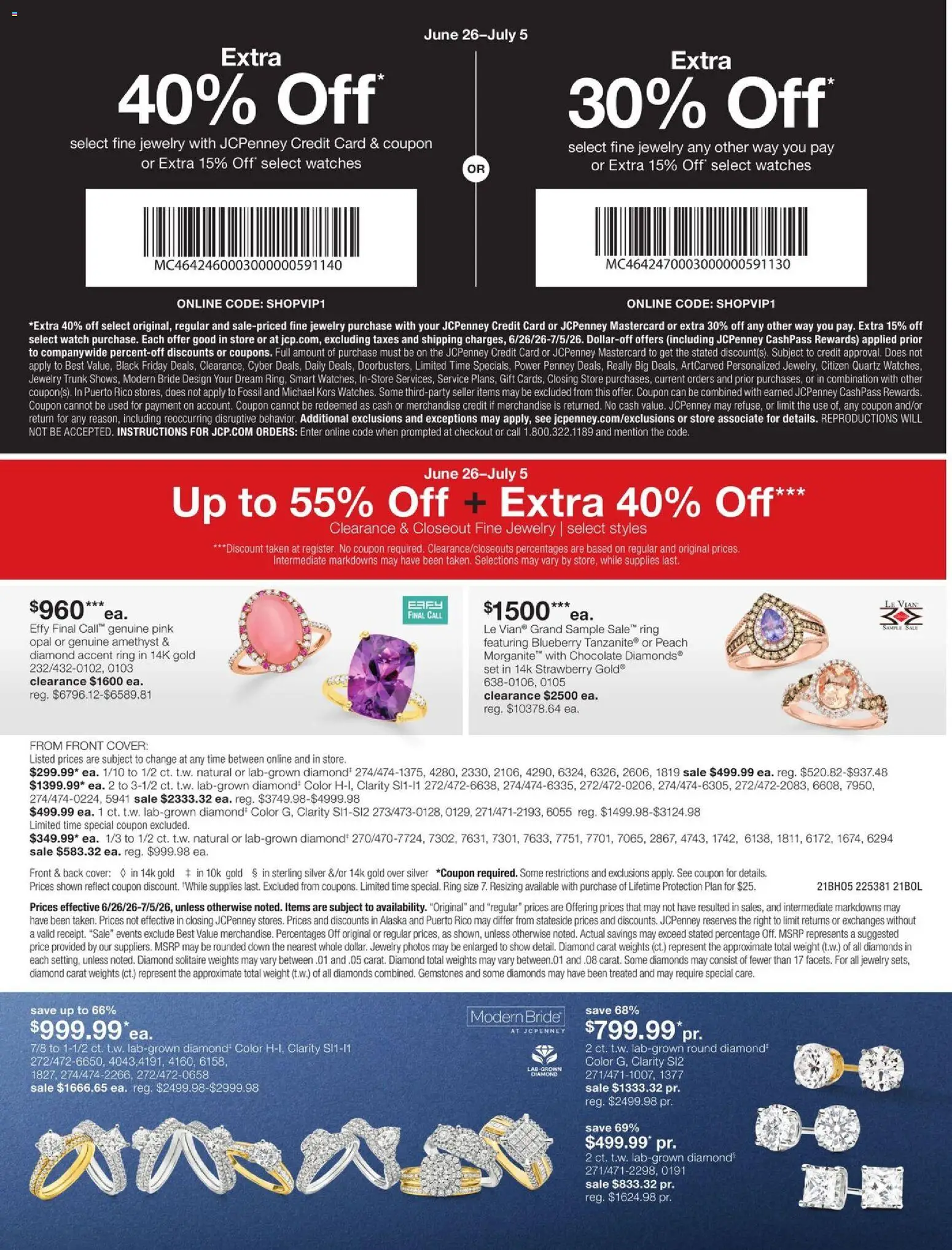 JCPenney VIP Jewelry Sale - valid from 06/26/2026 | Page: 6 | Products: Ring, Chocolate, Peach, Weight