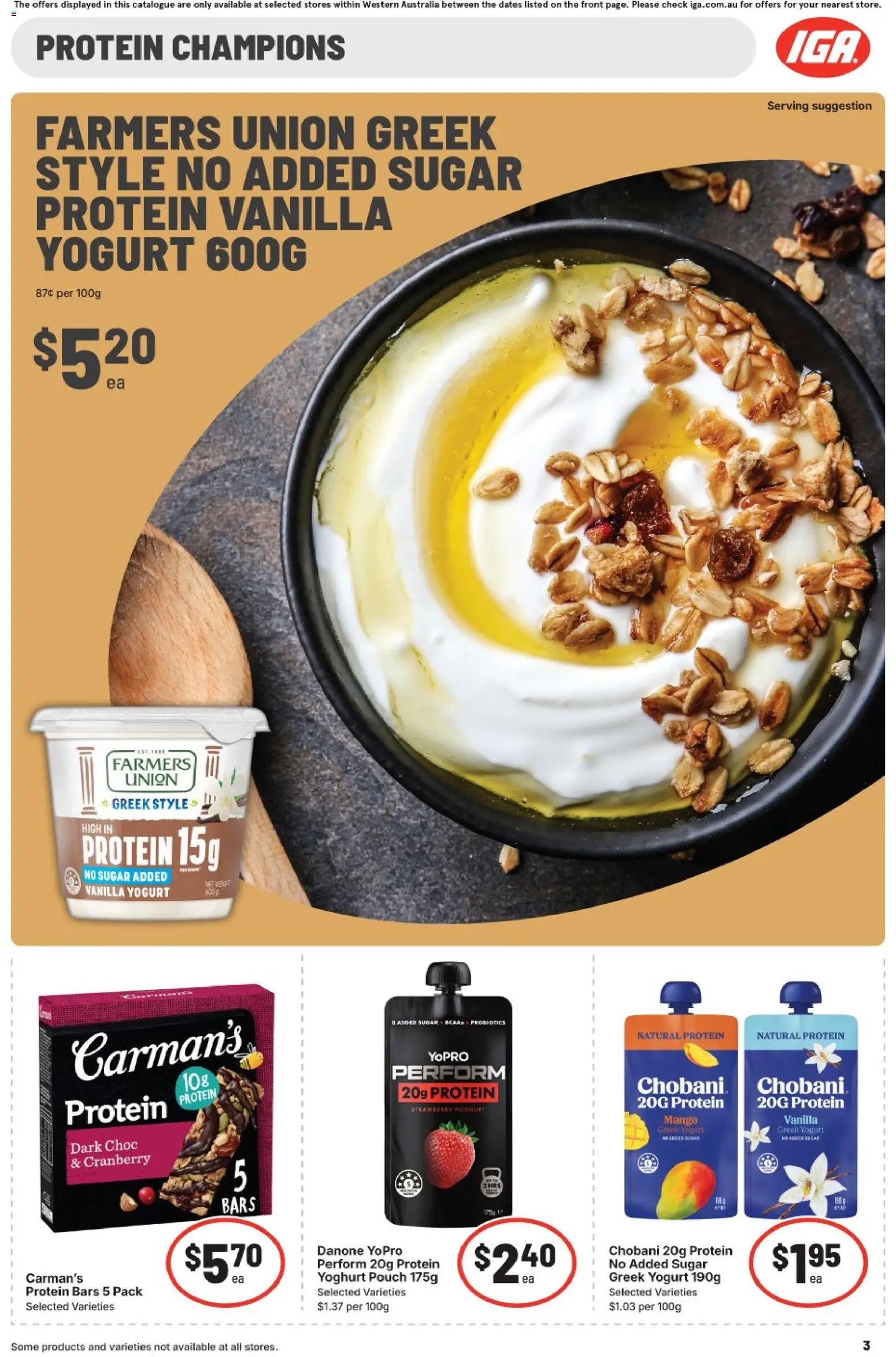 IGA catalogue - valid from 27.05.2026 | Page: 3 | Products: Yoghurt, Sugar, Mango