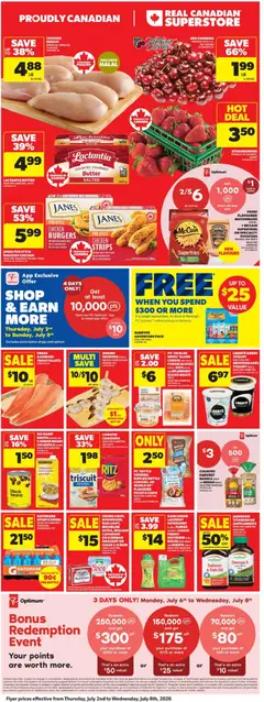 Preview of Real Canadian Superstore weekly flyer / circulaire from shop Real Canadian Superstore valid from Jul 2, 2026 | Page: 3 | Products: Fish, PC, Potatoes, Fryer
