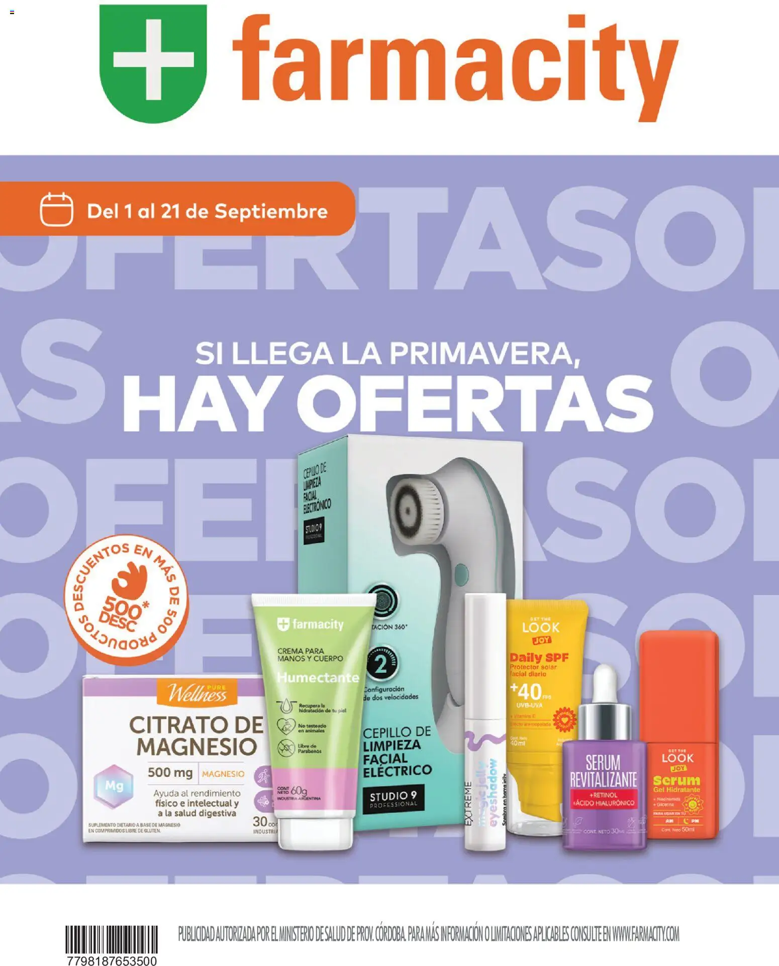 Farmacity catálogo │ válido desde el 01/09/2026 | Página: 1 | Productos: Crema para manos, Suplemento dietario, Serum, Protector solar