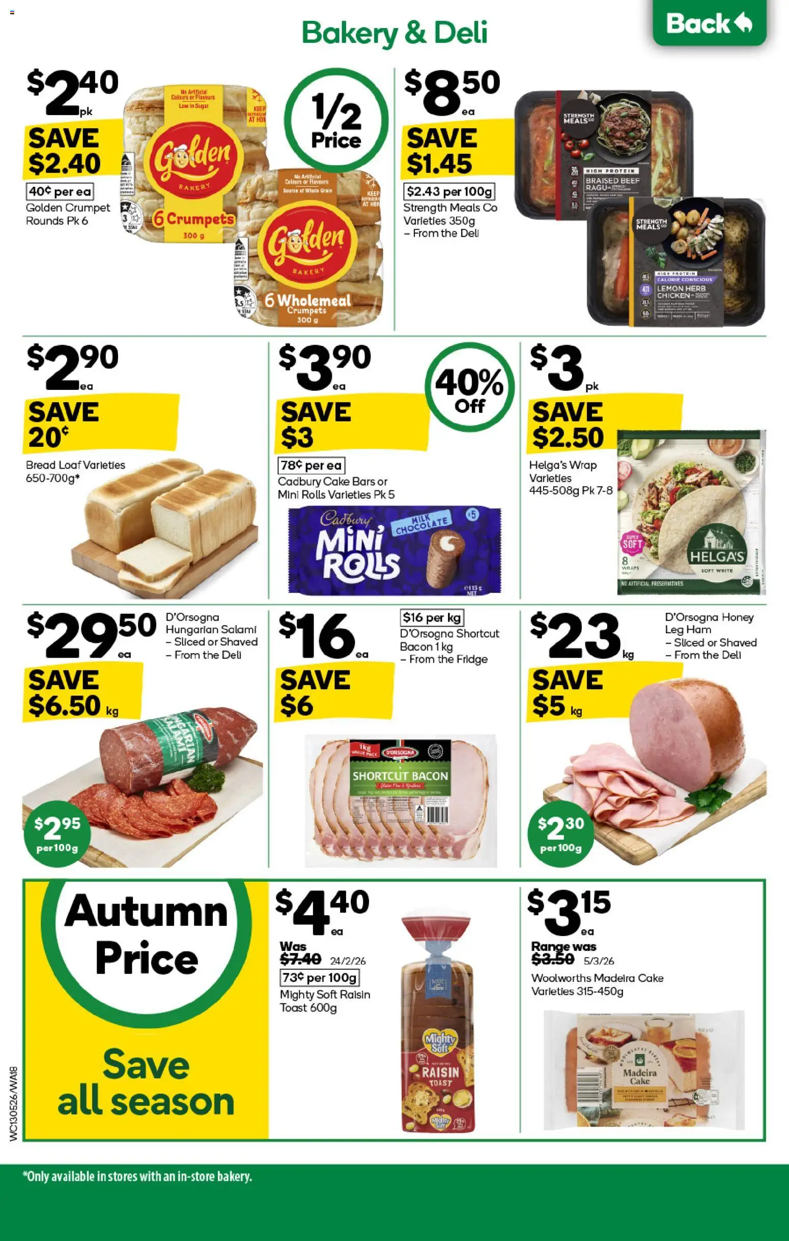 Woolworths catalogue - valid from 13.05.2026 | Page: 18 | Products: Crumpets, Ham, Chicken, Beef