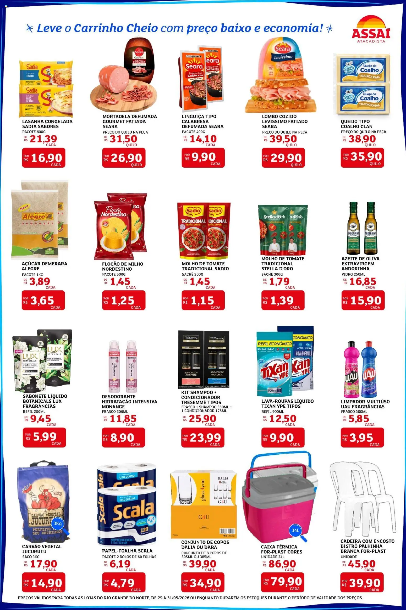 Assaí Atacadista Folheto - válido de 29.05.2026 | Página: 2 | Produtos: Molho de tomate, Carrinho, Roupas, Frango