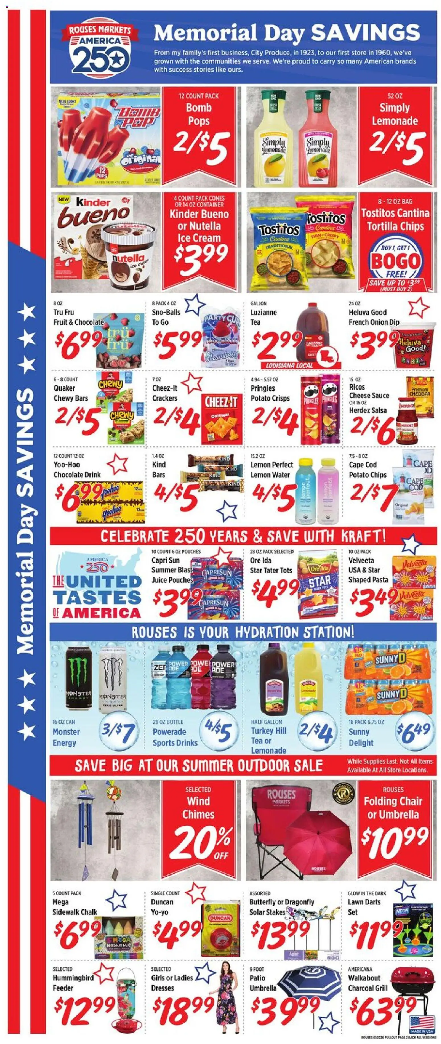 Rouses Weekly Ad - AL - valid from 20.05.2026 | Page: 5 | Products: Chair, Sauce, Umbrella, Onion