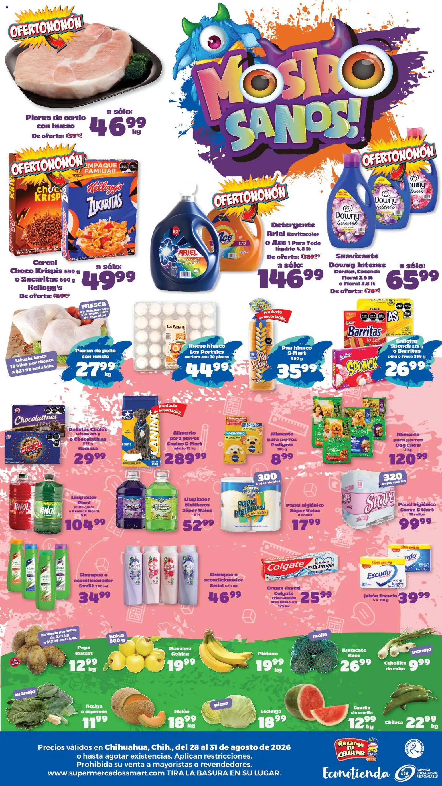 Nuevas ofertas de S-Mart válidas en toda la República Mexicana desde el 28/08/2026. ¡Encuentra las mejores ofertas en S-Mart folleto! | Página: 2 | Productos: Pollo, Bolsa, Aguacate, Piña