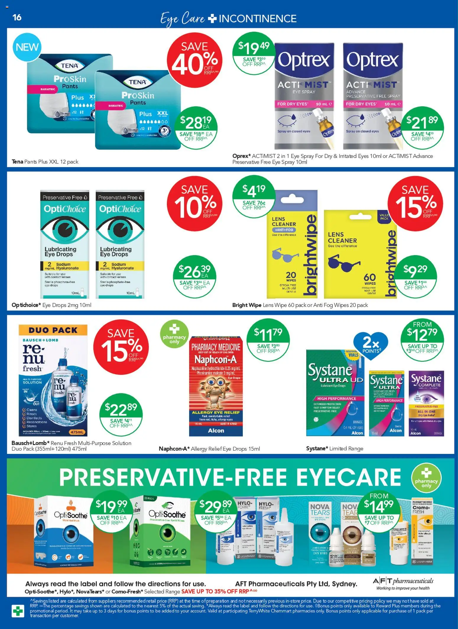 Terry White catalogue - valid from 10/09/2026 | Page: 16 | Products: Contact lenses, Pants, Eye care, Allergy