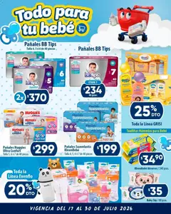 Vista previa de Calimax folleto Todo para tu bebé, nuevo folleto de la tienda, válido en México a partir del 17/07/2026 | Página: 1 | Productos: Toallitas húmedas, Pañales