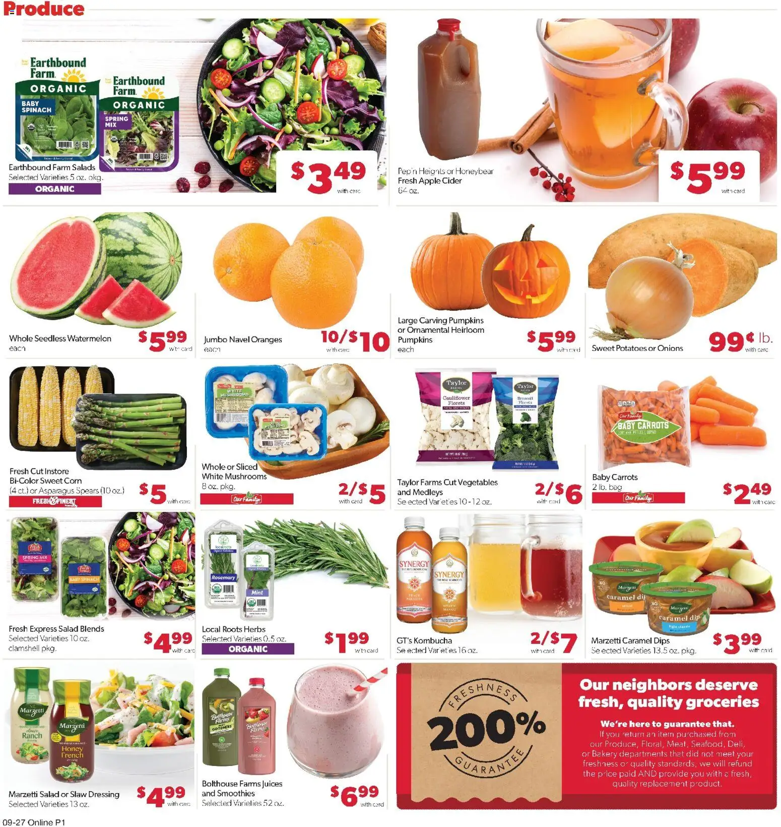 Family Fare Weekly Ad - SD - valid from 09/27/2026 | Page: 6 | Products: Mushrooms, Spinach, Herbs, Carrots