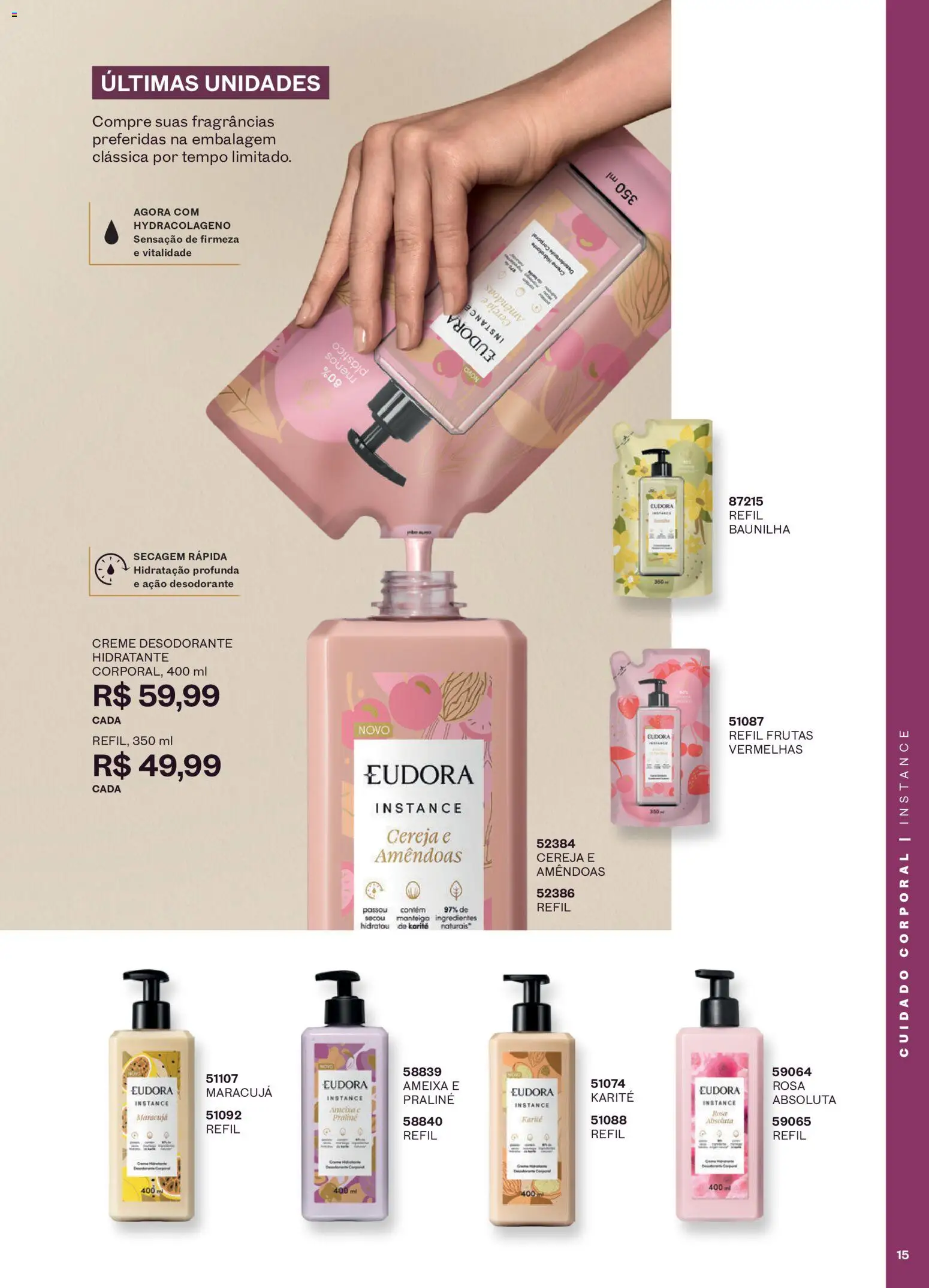 Eudora Folheto - válido de 16/09/2026 | Página: 18 | Produtos: Cereja, Baunilha, Desodorante, Creme