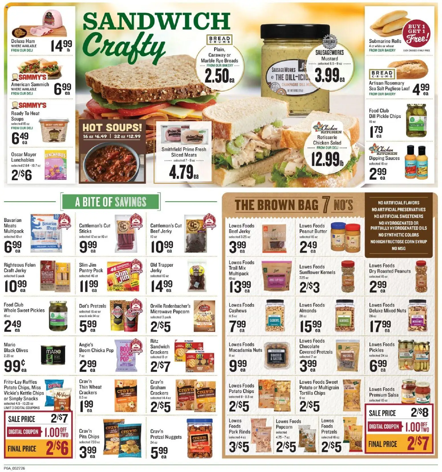 Lowes Foods Weekly Ad - valid from 27.05.2026 | Page: 9 | Products: Butter, Nuts, Salad, Salt