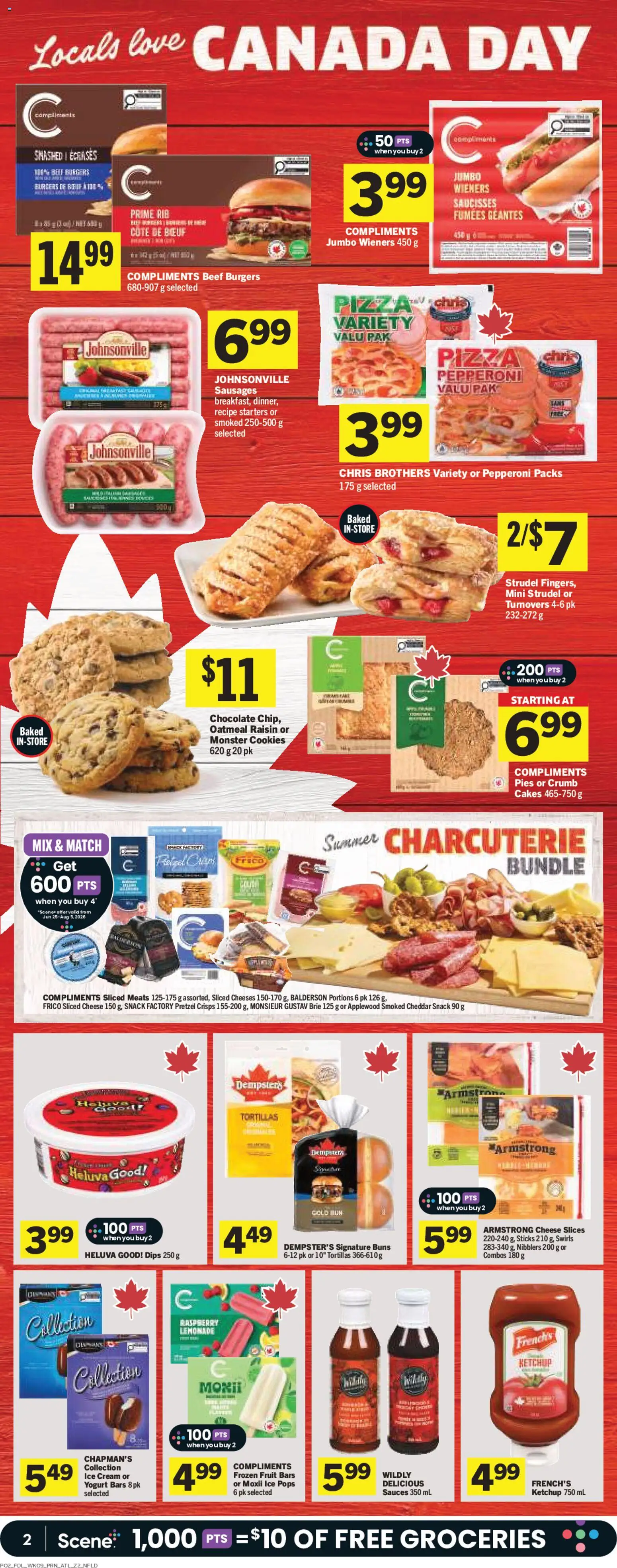 Foodland flyer valid from Jun 25, 2026 | Page: 3 | Products: Cookies, Ice cream, Yogurt, Pizza