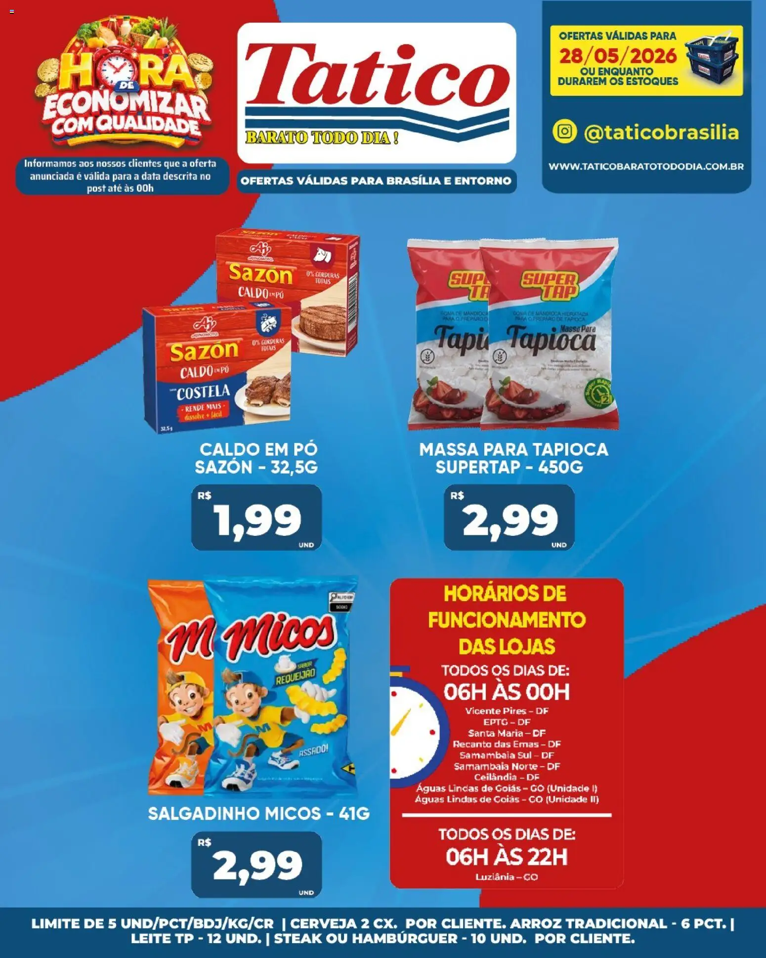 Tatico Folheto - válido de 29.05.2026 | Página: 42 | Produtos: Tapioca, Arroz, Hambúrguer, Requeijão