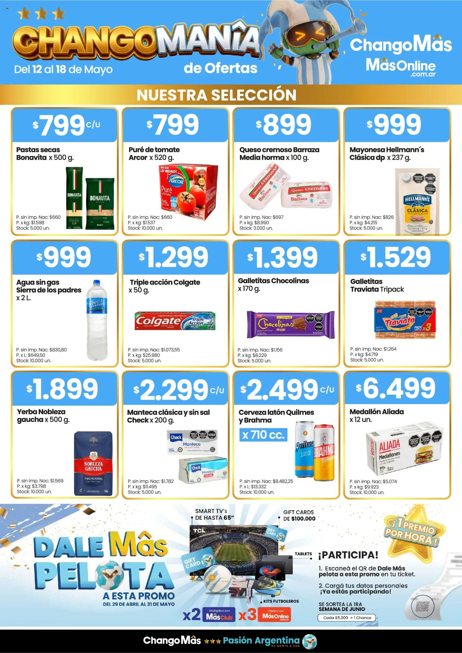 Changomas ofertas │ válido desde el 12.05.2026 | Página: 1 | Productos: Mayonesa, Pelota, Manteca, Cerveza