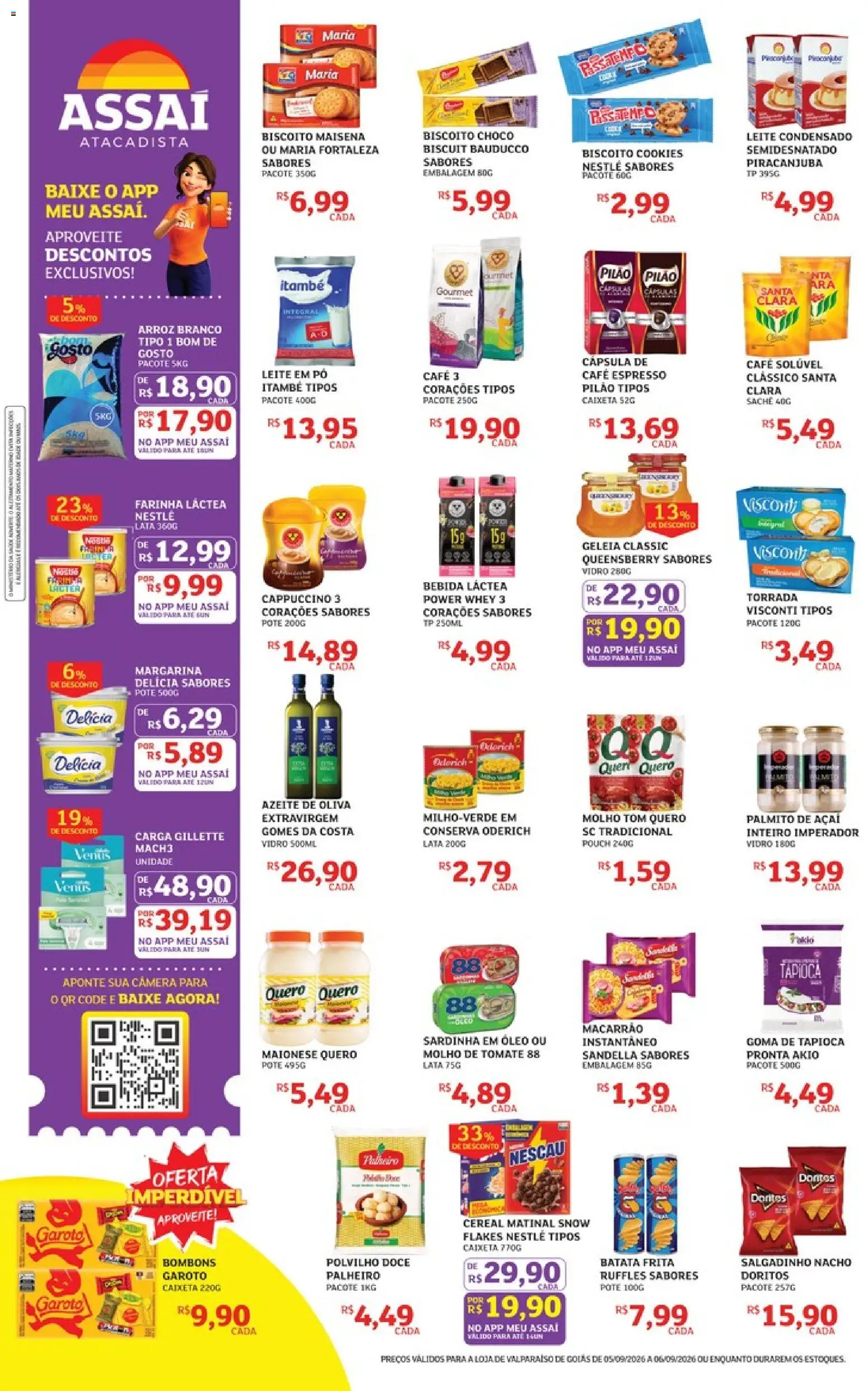 Assaí Atacadista Folheto - válido de 05/09/2026 | Página: 2 | Produtos: Palmito, Biscoito, Polvilho, Açaí