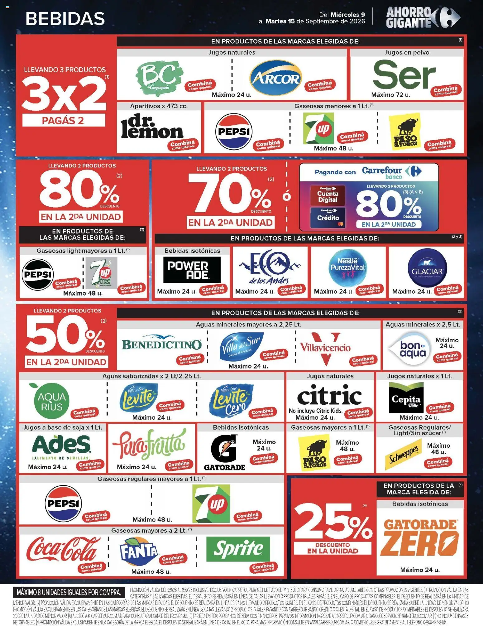 Carrefour Market catálogo │ válido desde el 09/09/2026 | Página: 14 | Productos: Teléfono, Sobre, Bebidas, Azucar