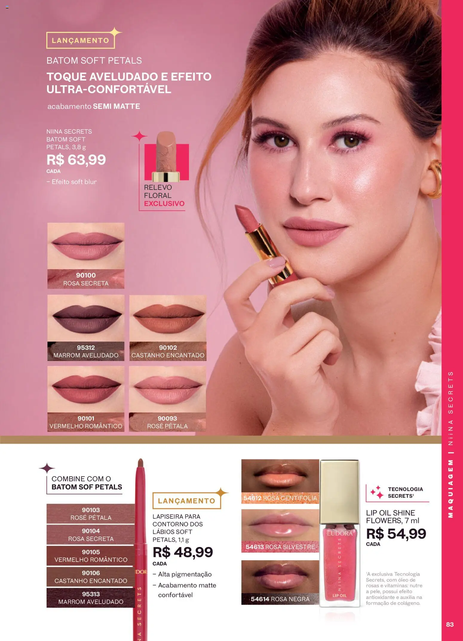 Eudora Folheto - válido de 05/08/2026 | Página: 86 | Produtos: Maquiagem, Batom, Lapiseira, Óleo