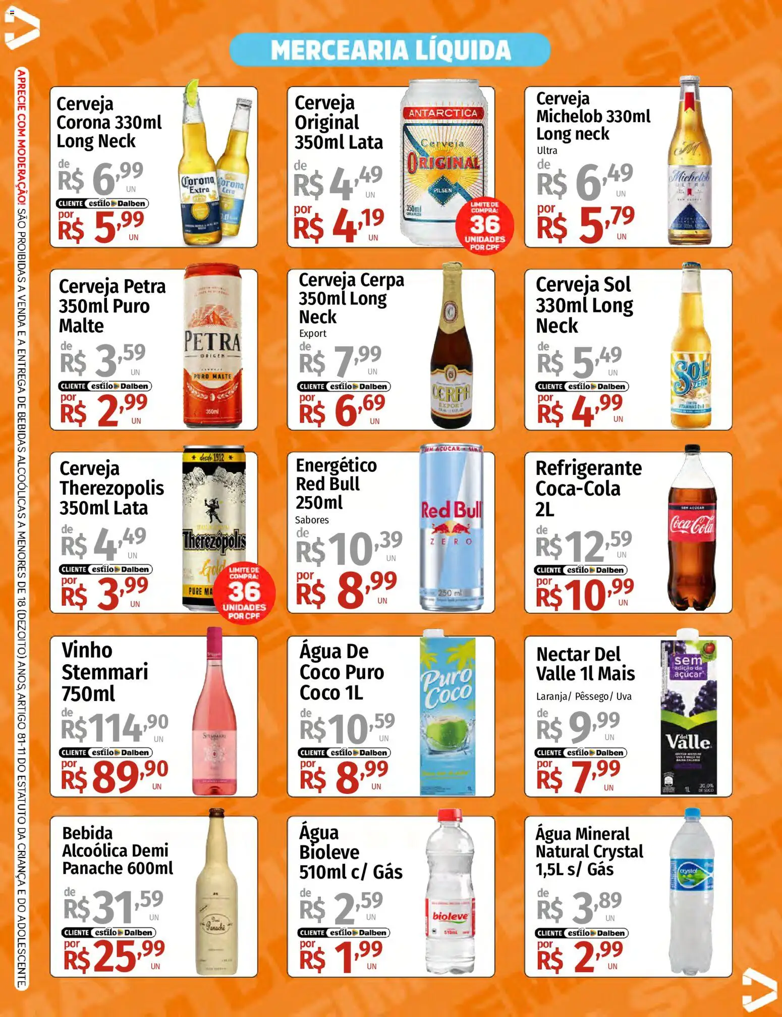 Supermercado Dalben Folheto - válido de 08.05.2026 | Página: 3 | Produtos: Coco, Vinho, Cera, Refrigerante