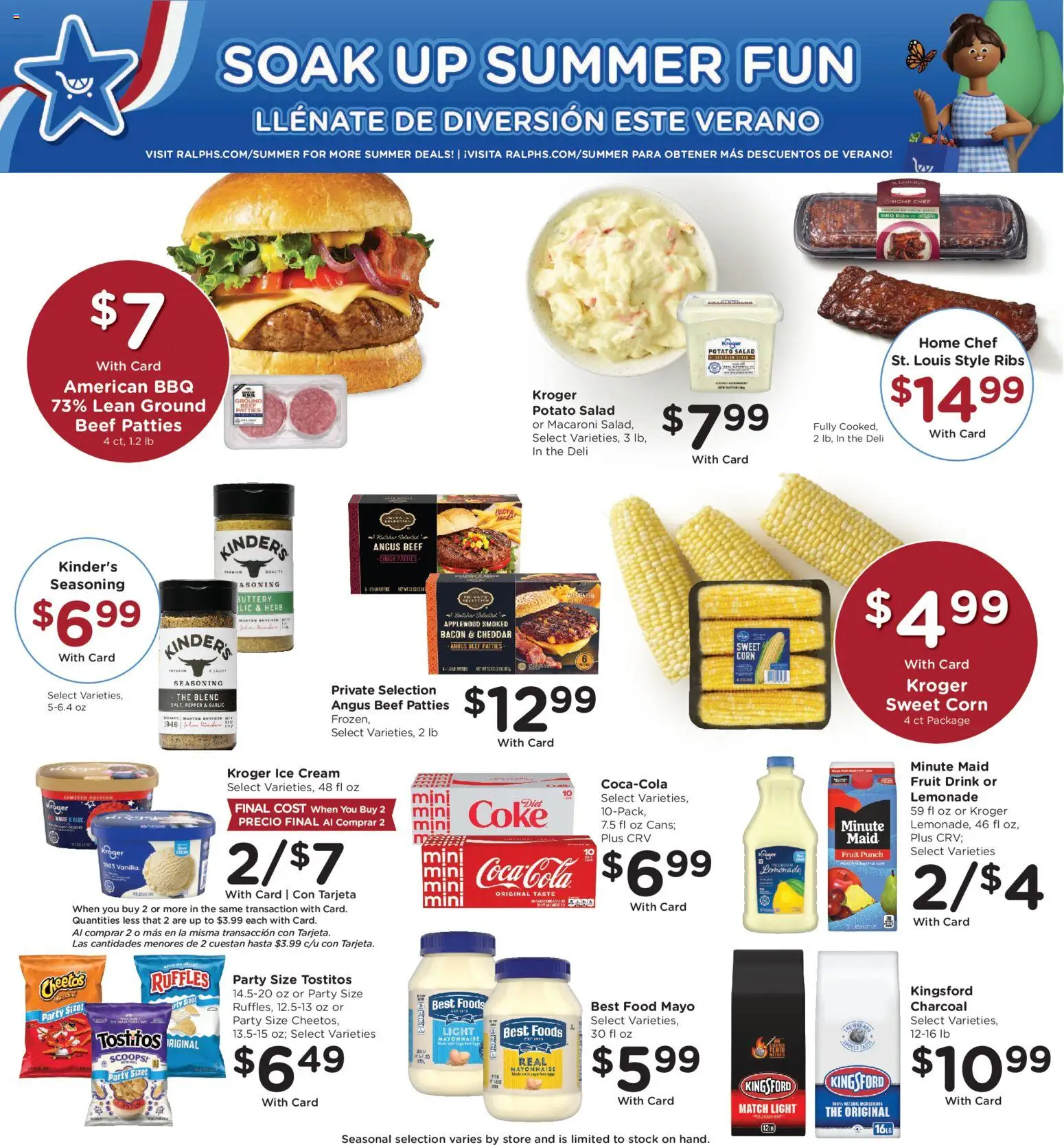 Ralphs Weekly Ad - valid from 10.06.2026 | Page: 4 | Products: Corn, Beef, Mayonnaise, Garlic