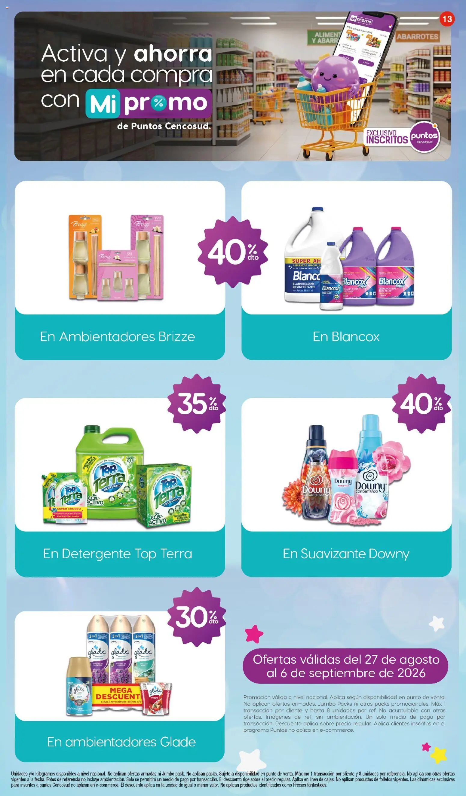 Jumbo revista - valida desde el 27/08/2026 | Página: 13 | Productos: Suavizante, Top, Detergente, Ropa