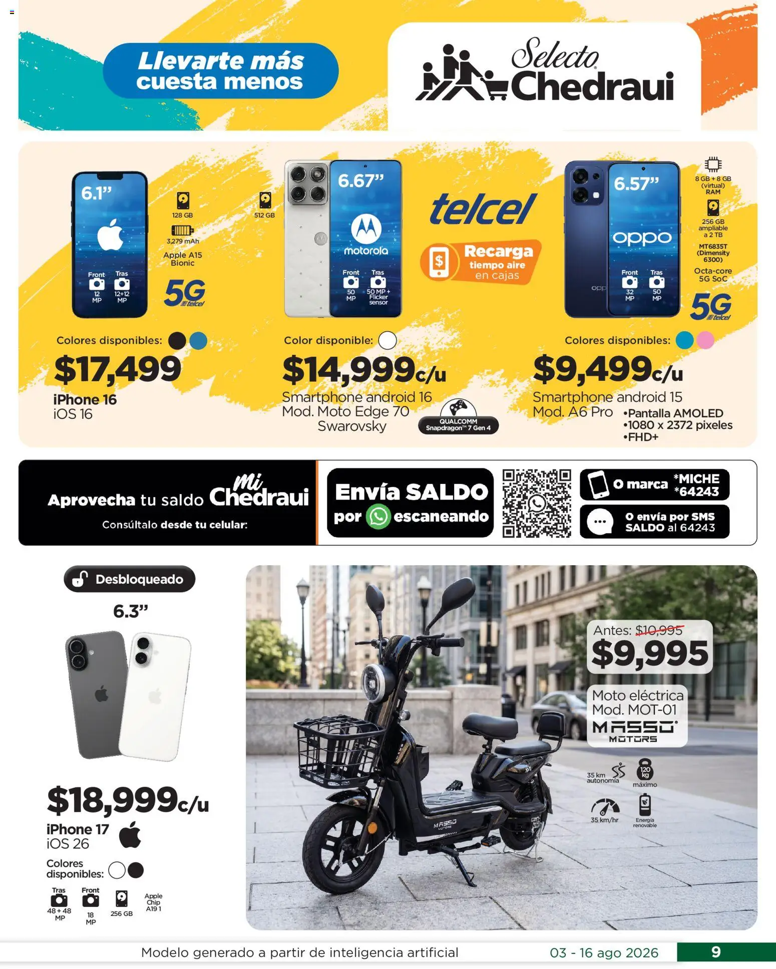 Nuevas ofertas de Chedraui válidas en toda la República Mexicana desde el 03/08/2026. ¡Encuentra las mejores ofertas en Chedraui folleto Por Ti ofertones del verano! | Página: 9