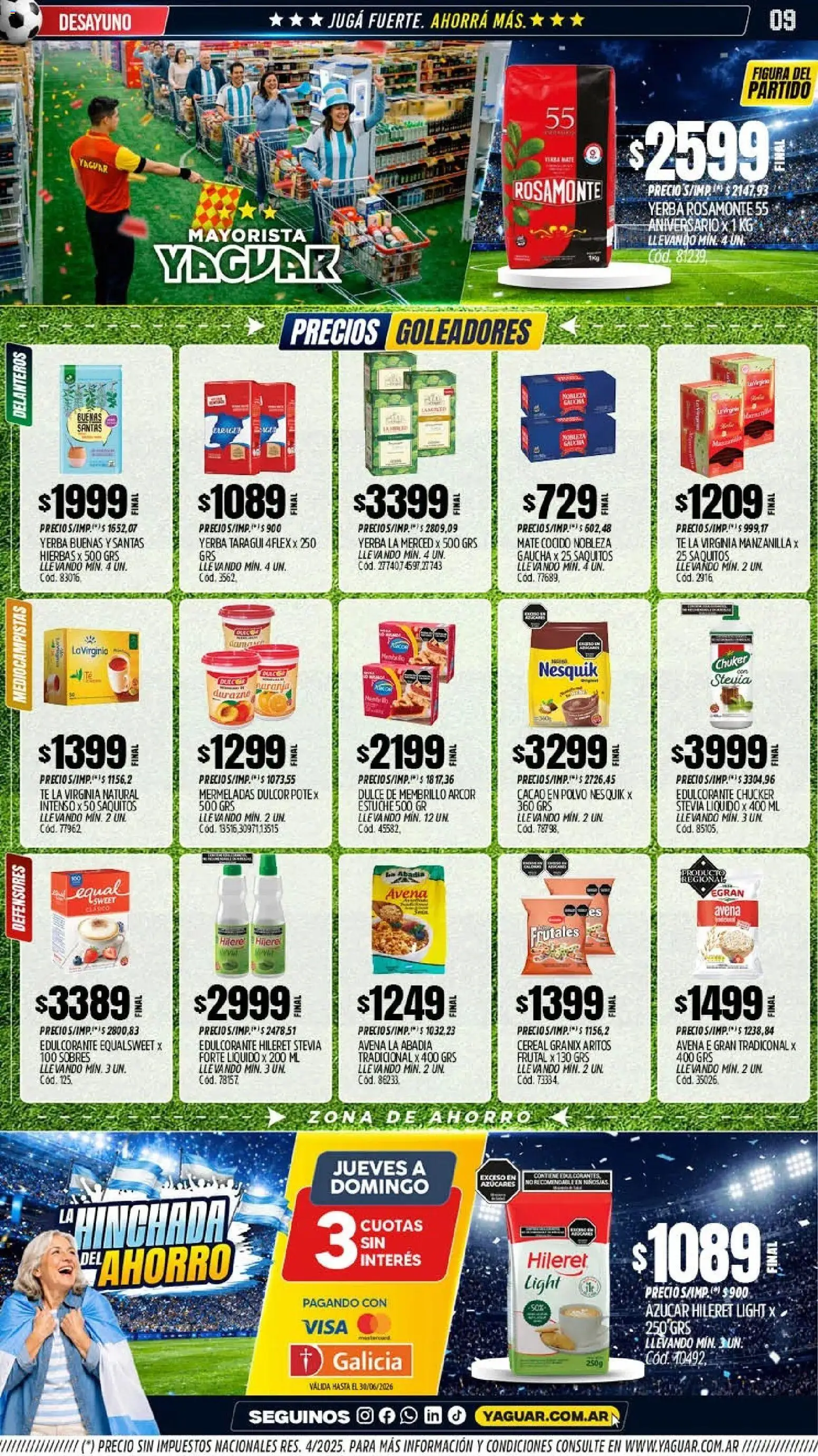 Yaguar - Oferta Semanal General Roca │ válido desde el 08.06.2026 | Página: 10 | Productos: Azucar, Avena, Estuche, Mate cocido