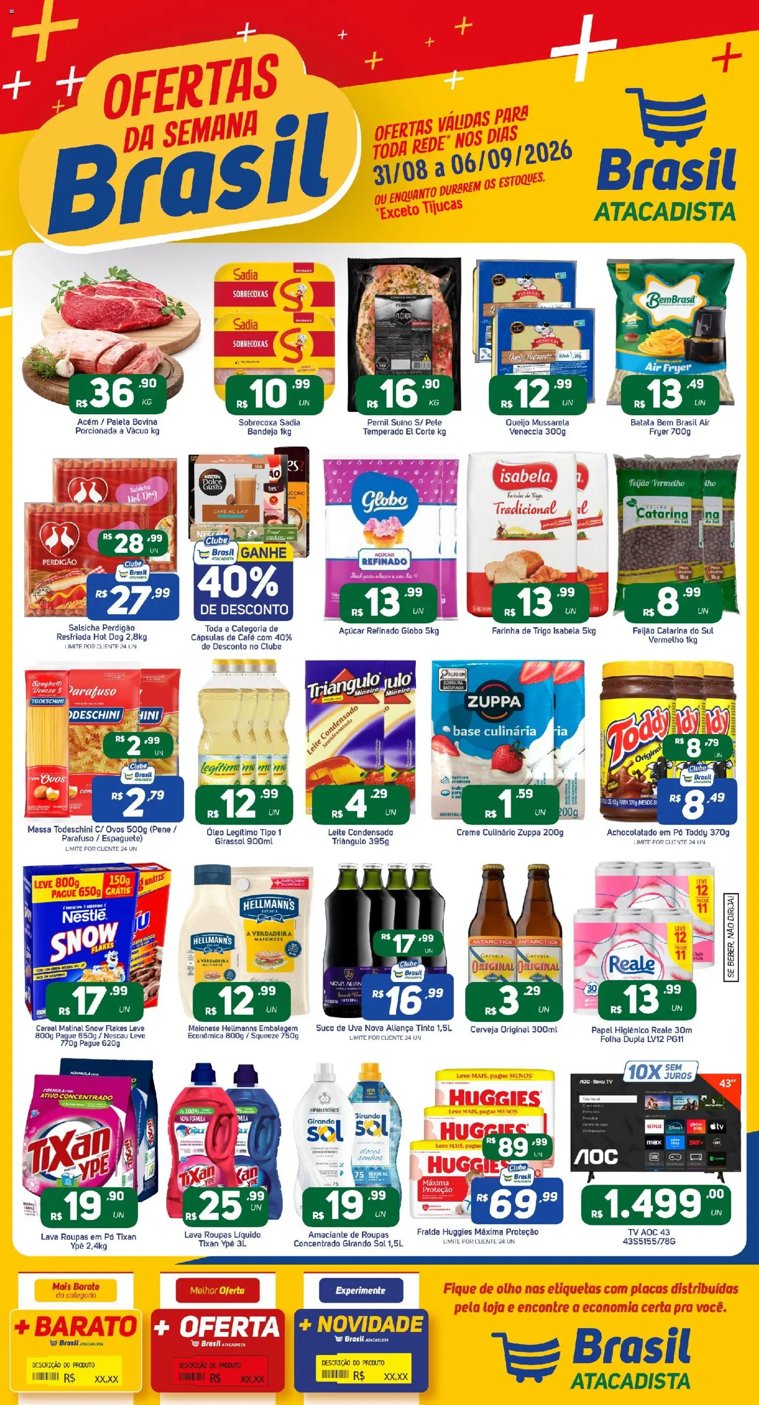Brasil Atacadista Folheto - válido de 31/08/2026 | Página: 1 | Produtos: Nescau, Amaciante de roupas, Air fryer, Leite