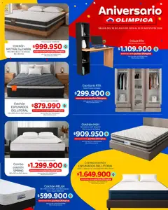 Olímpica - Aniversario Ofertas textil y electro -  Vista previa de la revista de la tienda Olímpica valido desde el 30/07/2026 | Página: 32 | Productos: Escritorio, Colchón, Almohada, Clóset