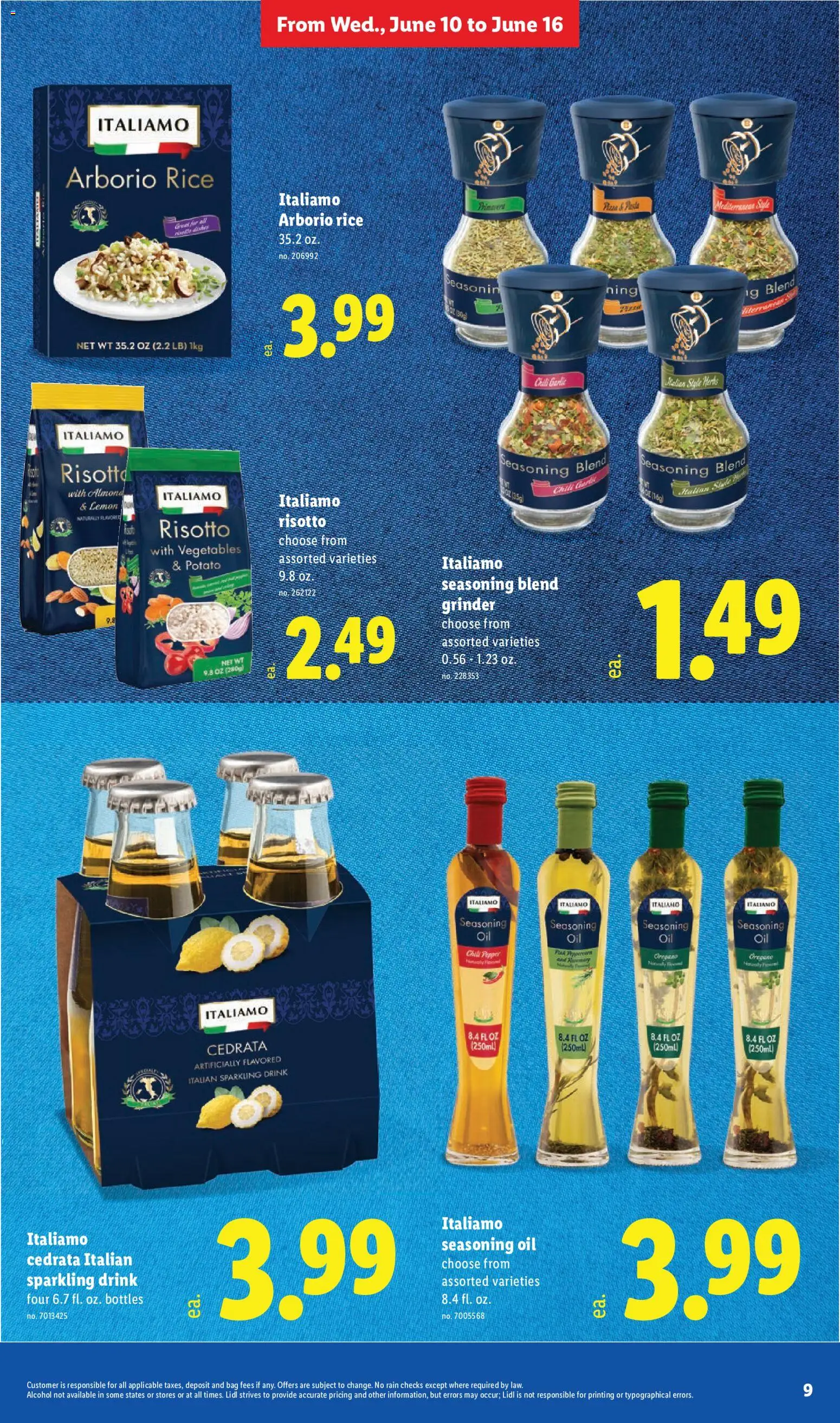 Lidl Weekly Ad - valid from 10.06.2026 | Page: 9 | Products: Oil, Vegetables, Lemon, Grinder